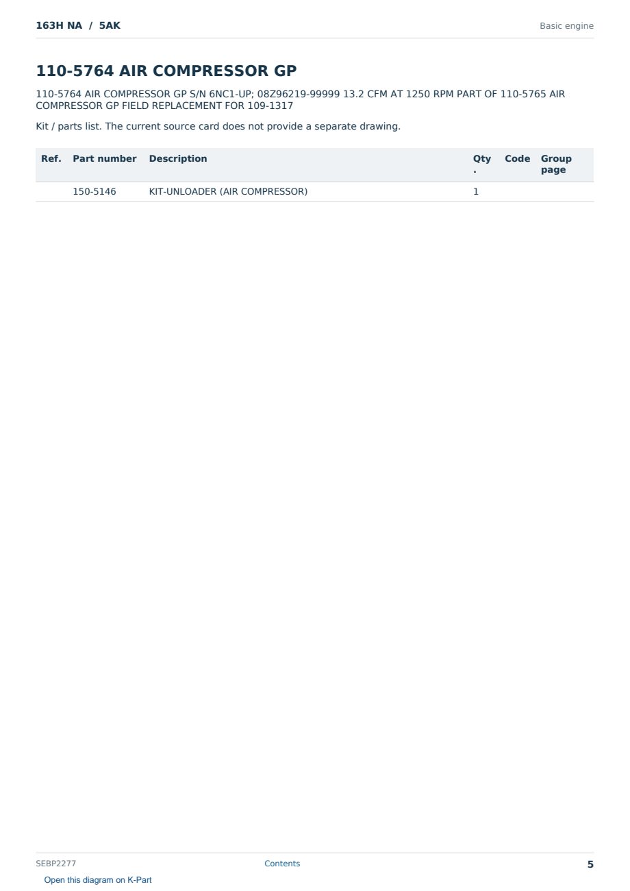 Caterpillar 163H NA S/N 5AK Partsbook SEBP2277 (English) - sample page 5 of 10 Caterpillar 163H NA S/N 5AK Partsbook SEBP2277 (English) - sample page 5 of 10