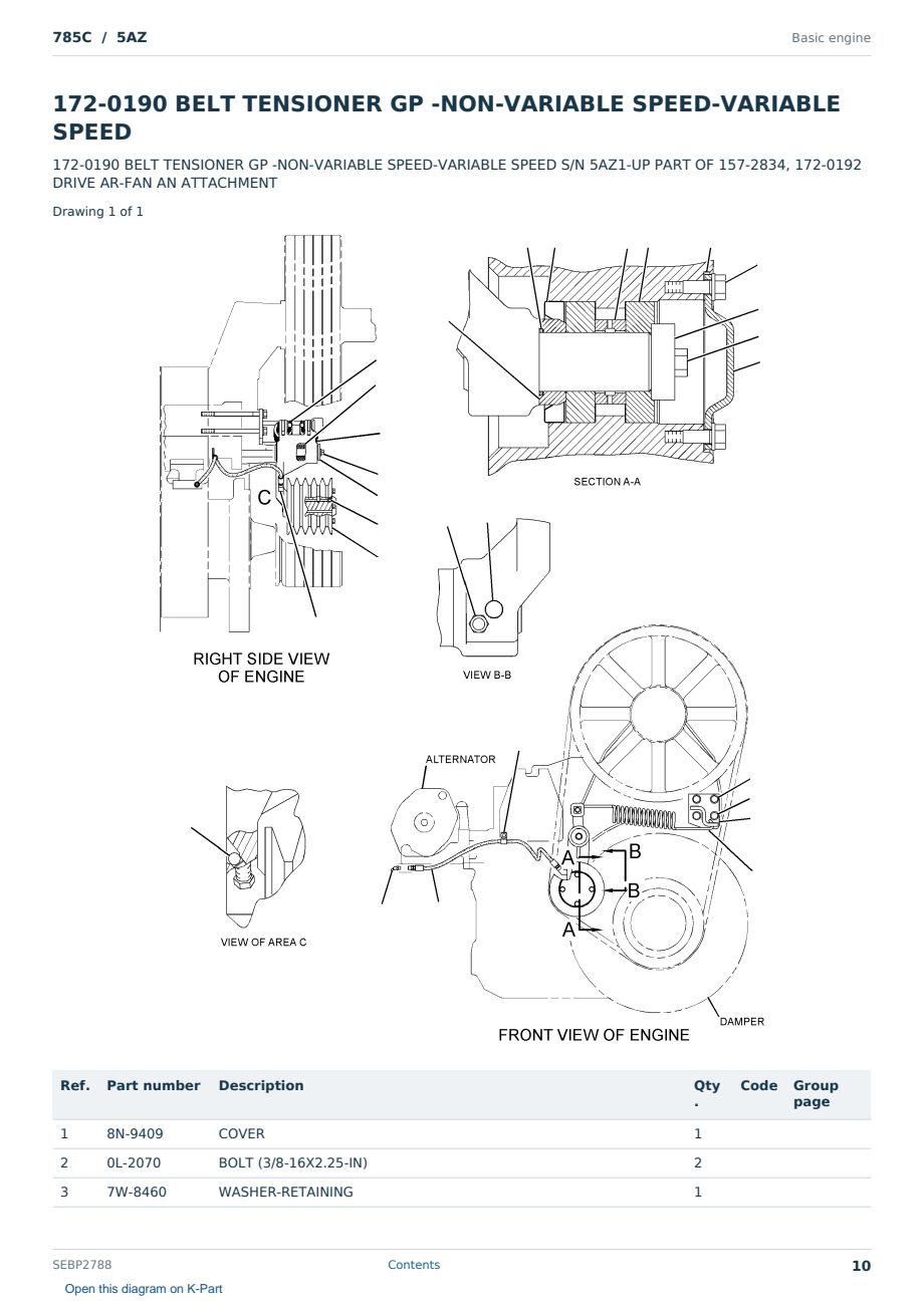 Caterpillar 785C S/N 5AZ Partsbook SEBP2788 (English) - sample page 10 of 10 Caterpillar 785C S/N 5AZ Partsbook SEBP2788 (English) - sample page 10 of 10