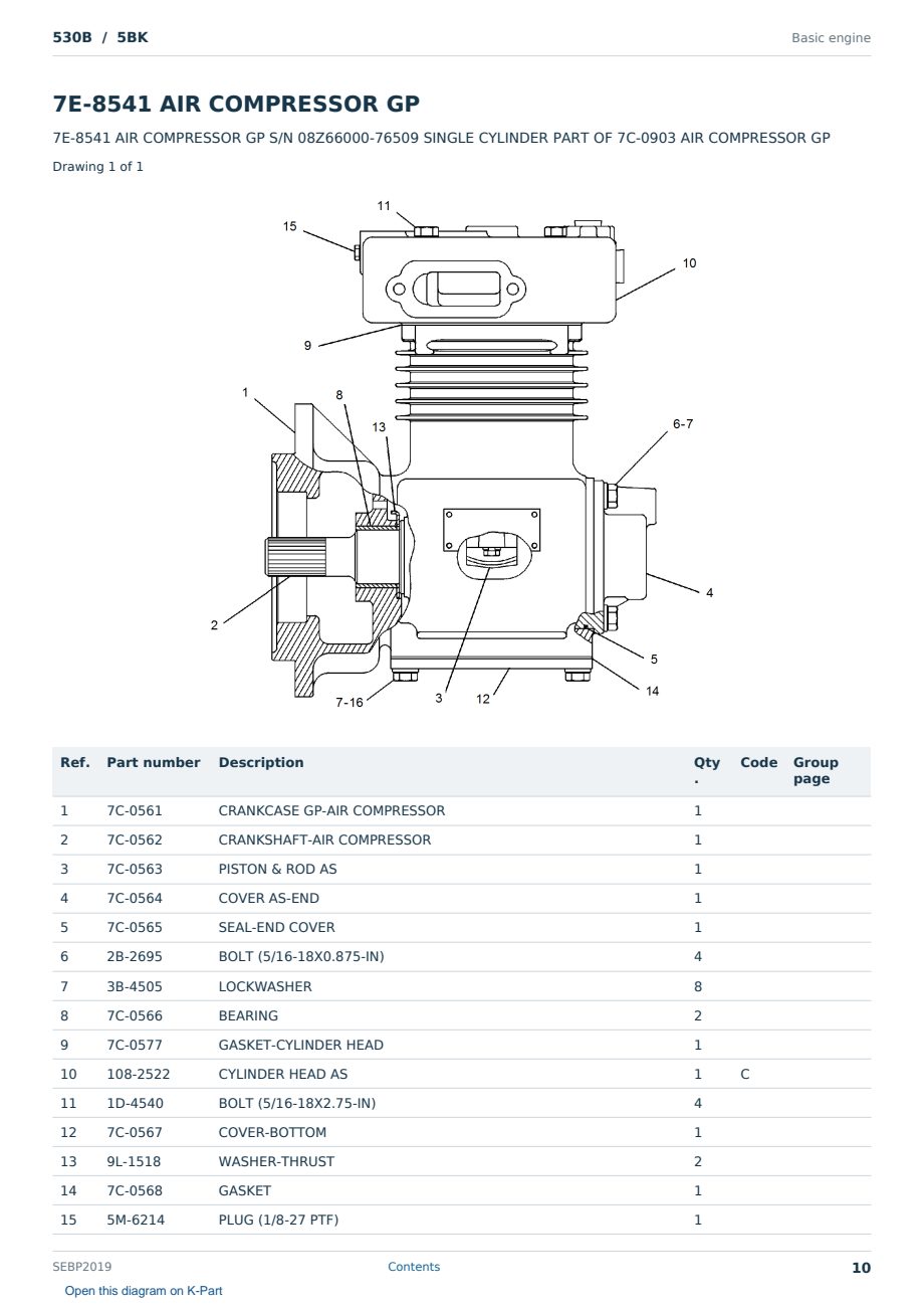 Caterpillar 530B S/N 5BK Partsbook SEBP2019 (English) - sample page 10 of 10 Caterpillar 530B S/N 5BK Partsbook SEBP2019 (English) - sample page 10 of 10
