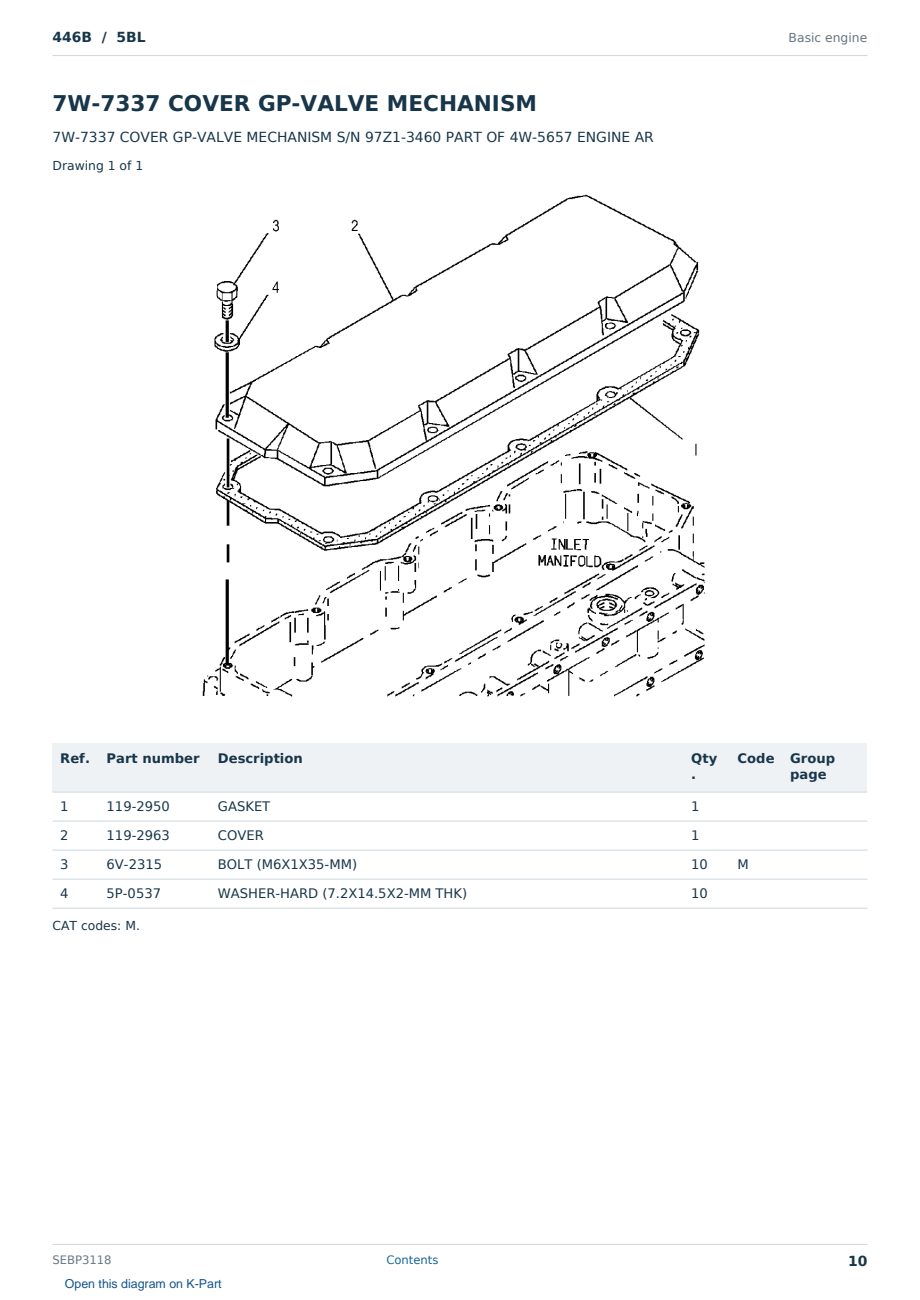 Caterpillar 446B S/N 5BL Partsbook SEBP3118 (English) - sample page 10 of 10 Caterpillar 446B S/N 5BL Partsbook SEBP3118 (English) - sample page 10 of 10