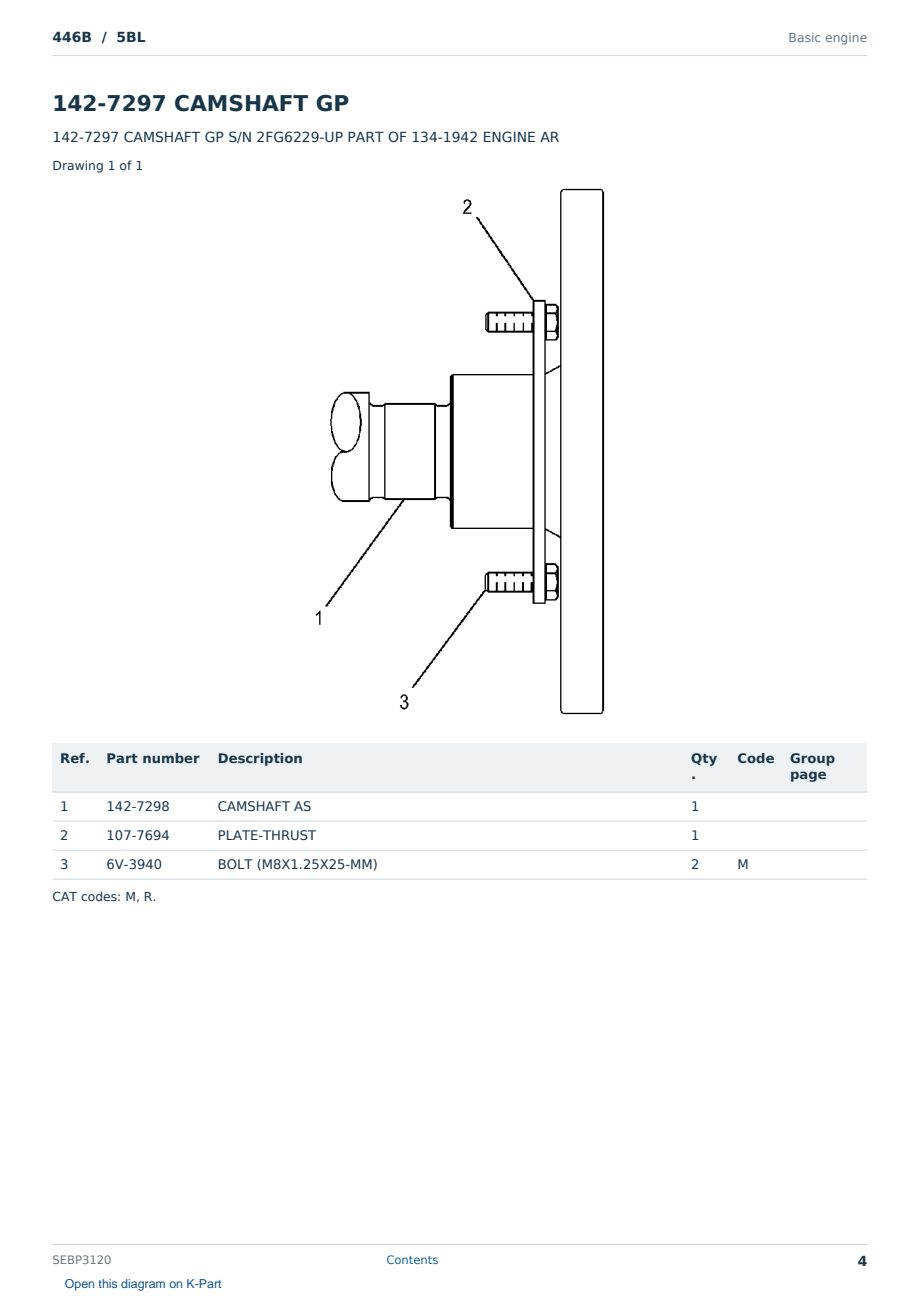 Caterpillar 446B S/N 5BL Partsbook SEBP3120 (English) - sample page 4 of 10 Caterpillar 446B S/N 5BL Partsbook SEBP3120 (English) - sample page 4 of 10