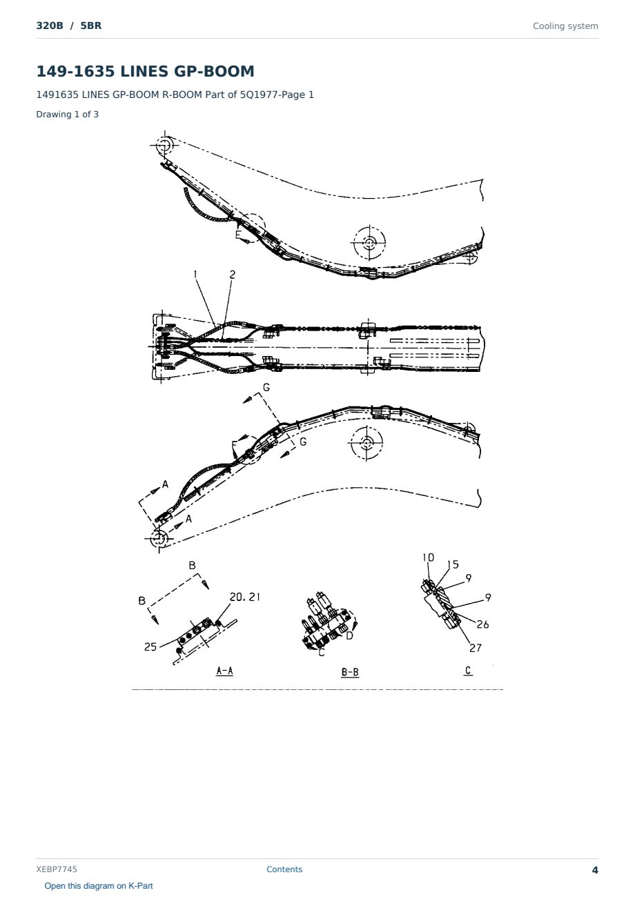 Caterpillar 320B S/N 5BR Partsbook XEBP7745 (English) - sample page 4 of 10 Caterpillar 320B S/N 5BR Partsbook XEBP7745 (English) - sample page 4 of 10