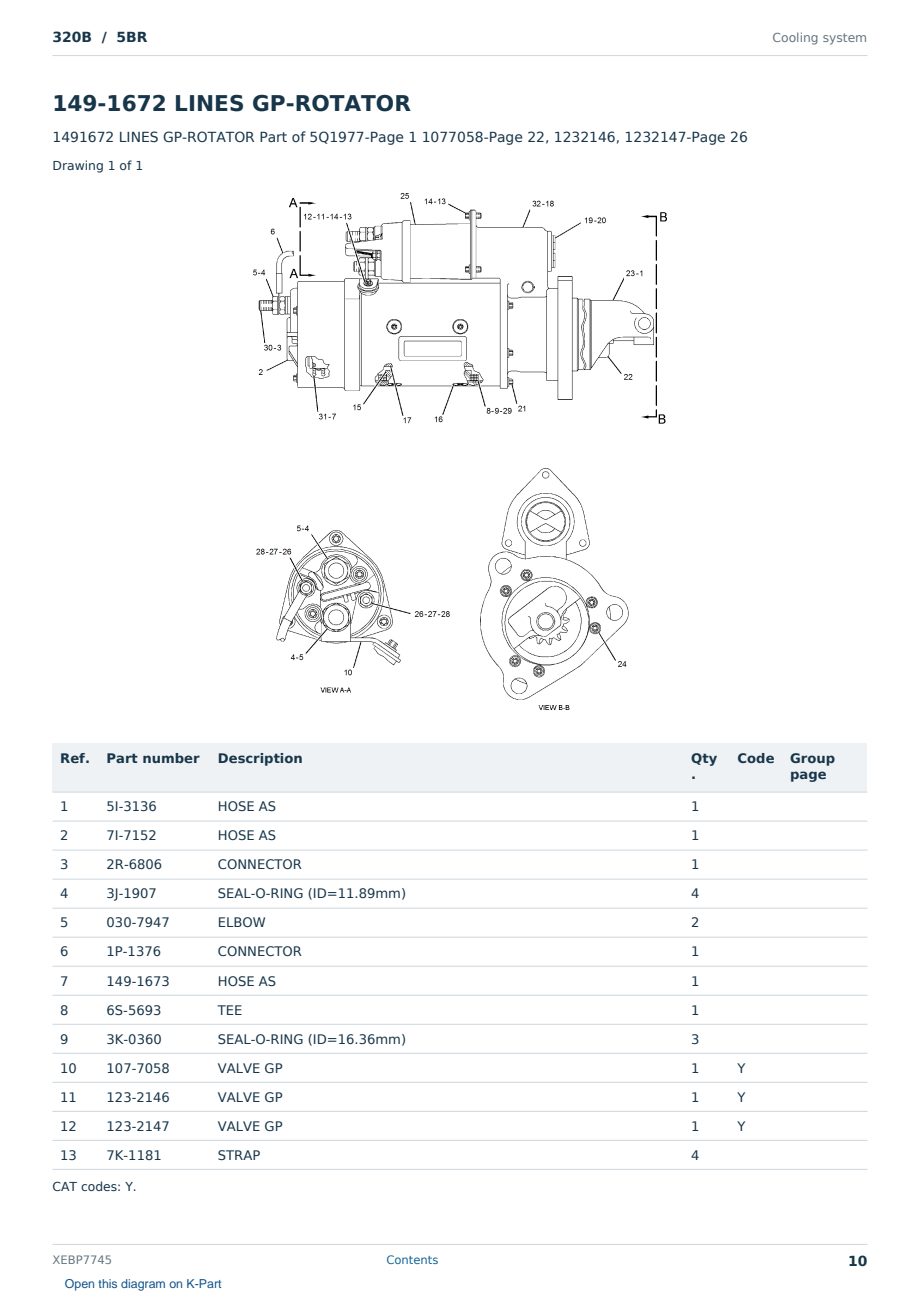 Caterpillar 320B S/N 5BR Partsbook XEBP7745 (English) - sample page 10 of 10 Caterpillar 320B S/N 5BR Partsbook XEBP7745 (English) - sample page 10 of 10