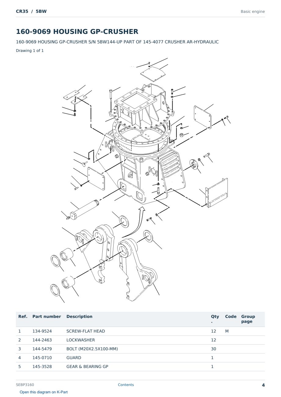 Caterpillar CR35 S/N 5BW Partsbook SEBP3160 (English) - sample page 4 of 10 Caterpillar CR35 S/N 5BW Partsbook SEBP3160 (English) - sample page 4 of 10