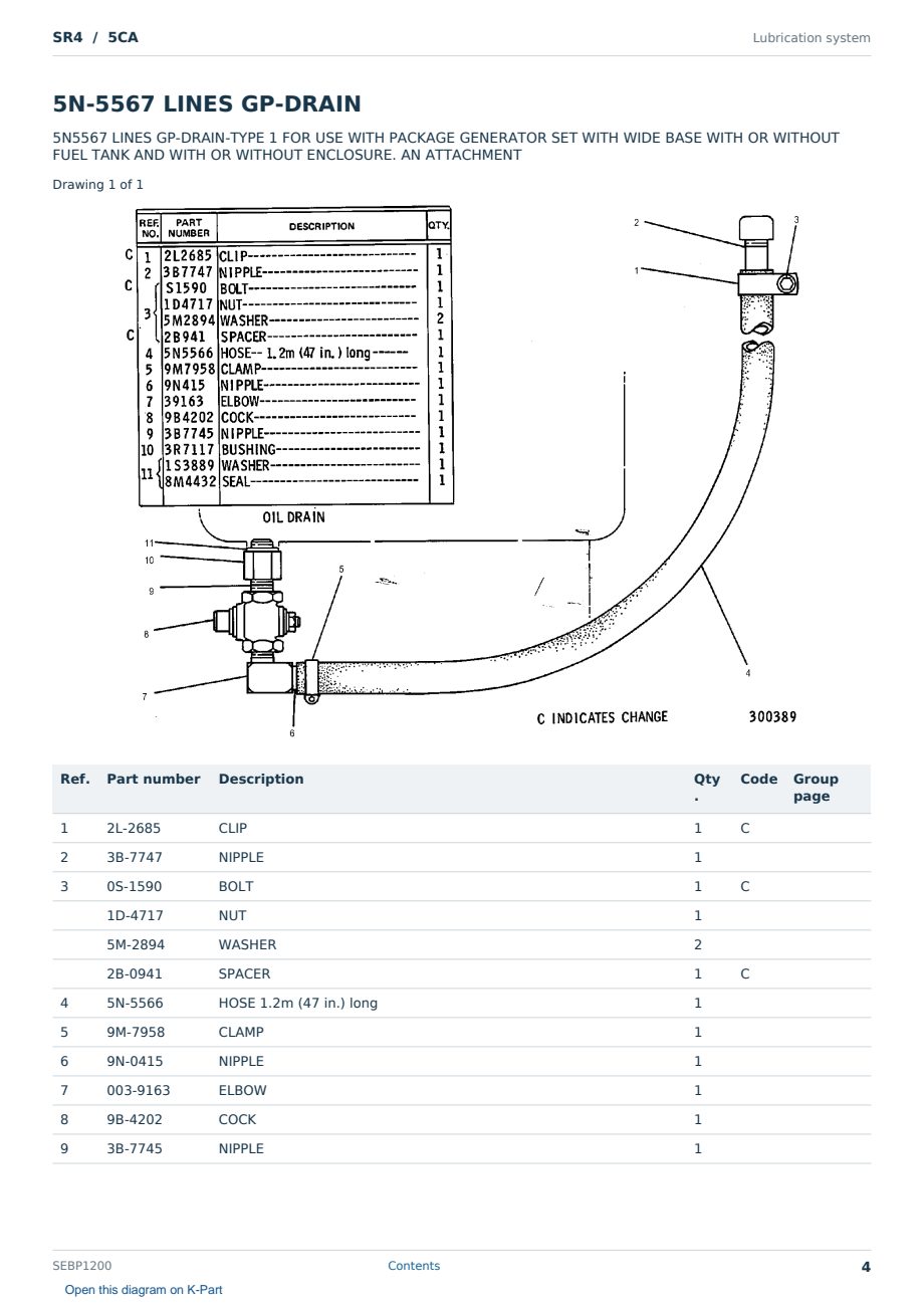 Caterpillar SR4 S/N 5CA Partsbook SEBP1200 (English) - sample page 4 of 10 Caterpillar SR4 S/N 5CA Partsbook SEBP1200 (English) - sample page 4 of 10
