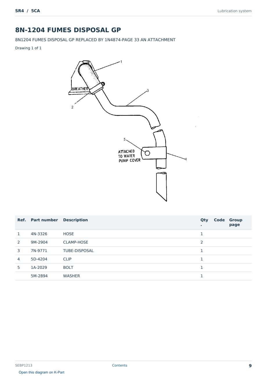 Caterpillar SR4 S/N 5CA Partsbook SEBP1213 (English) - sample page 9 of 10 Caterpillar SR4 S/N 5CA Partsbook SEBP1213 (English) - sample page 9 of 10