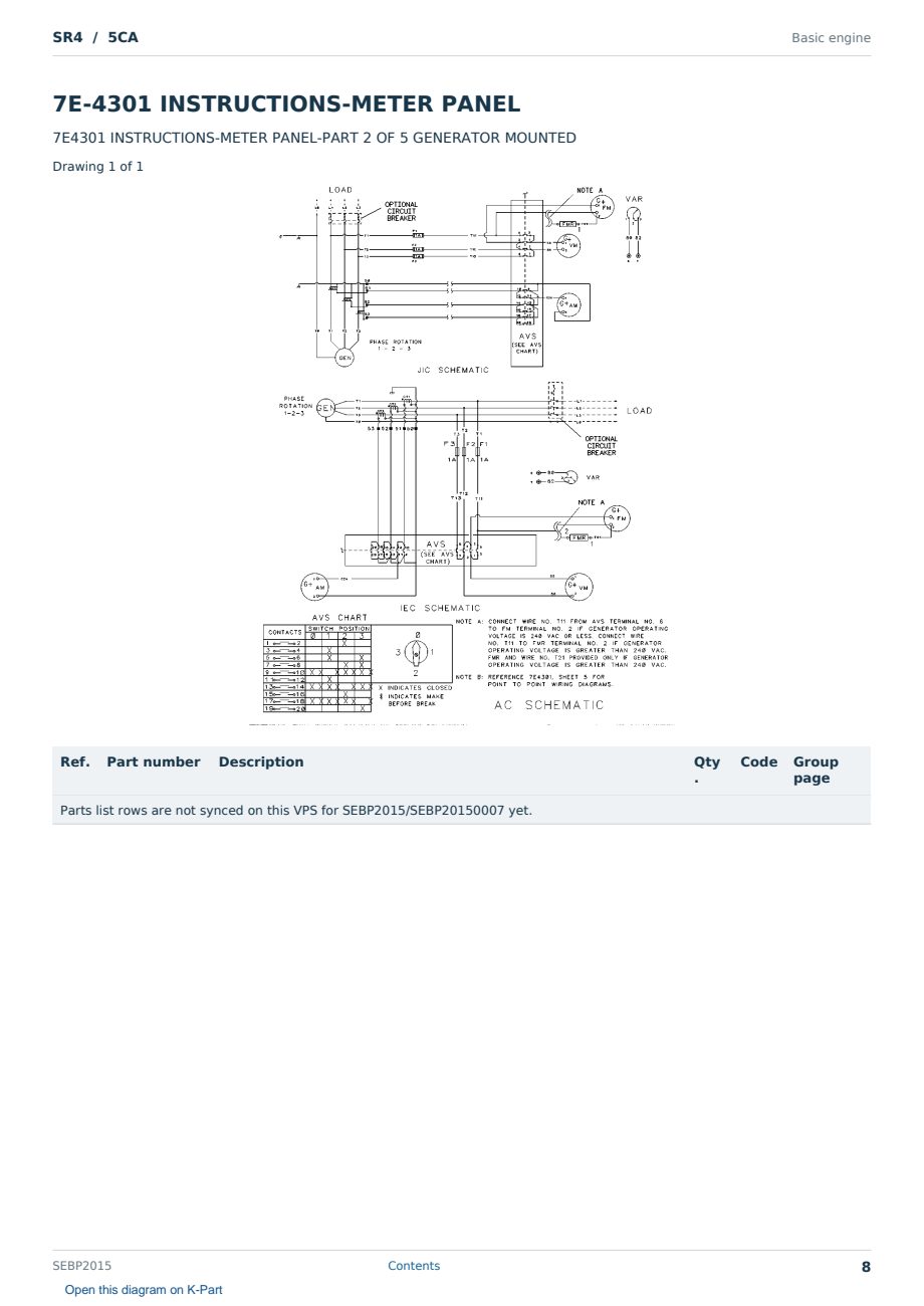 Caterpillar SR4 S/N 5CA Partsbook SEBP2015 (English) - sample page 8 of 10 Caterpillar SR4 S/N 5CA Partsbook SEBP2015 (English) - sample page 8 of 10