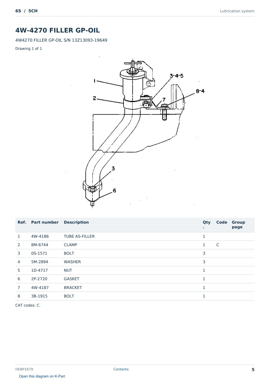Caterpillar 6S S/N 5CH Partsbook HEBP1679 (English) - sample page 5 of 10 Caterpillar 6S S/N 5CH Partsbook HEBP1679 (English) - sample page 5 of 10
