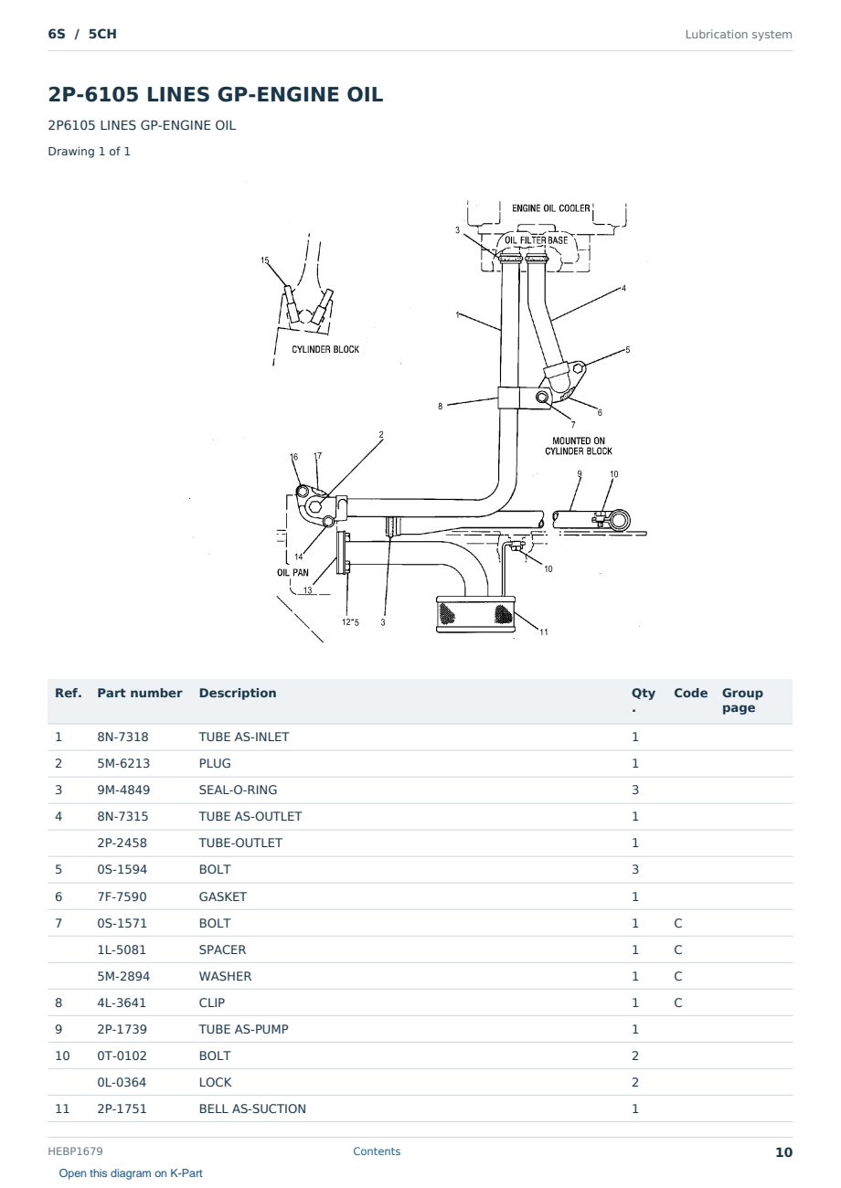 Caterpillar 6S S/N 5CH Partsbook HEBP1679 (English) - sample page 10 of 10 Caterpillar 6S S/N 5CH Partsbook HEBP1679 (English) - sample page 10 of 10