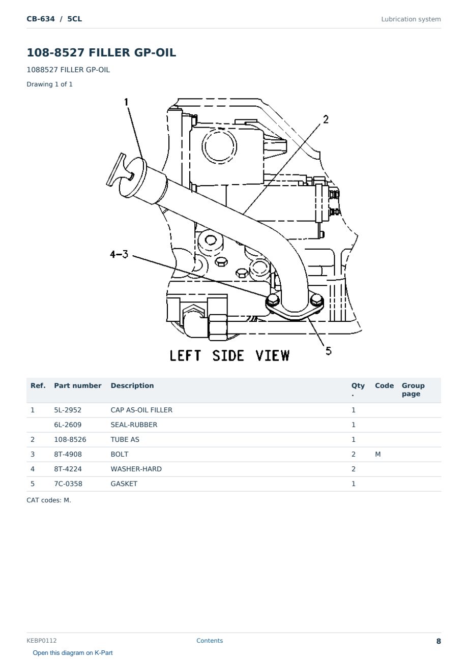 Caterpillar CB-634 S/N 5CL Partsbook KEBP0112 (English) - sample page 8 of 10 Caterpillar CB-634 S/N 5CL Partsbook KEBP0112 (English) - sample page 8 of 10