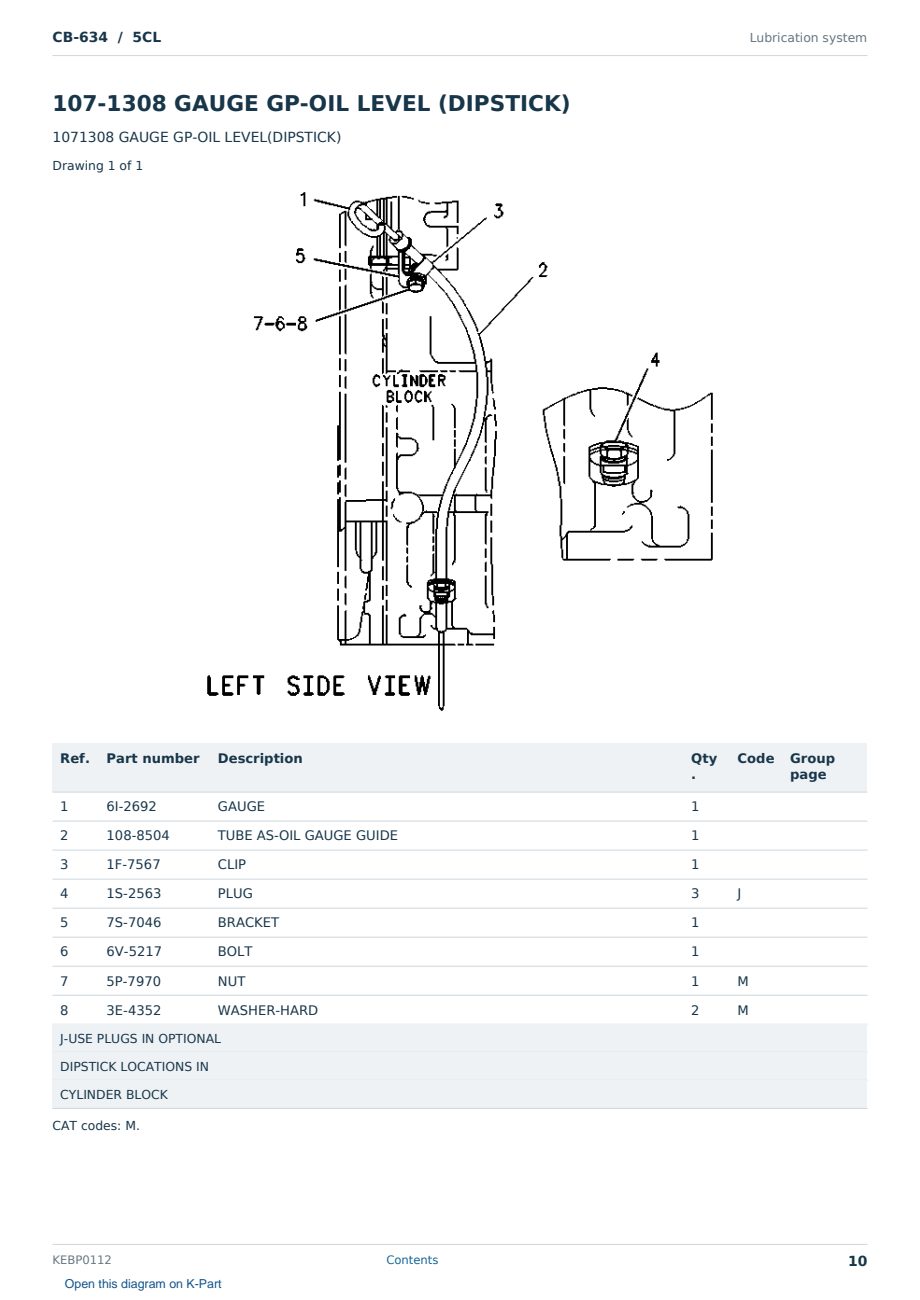 Caterpillar CB-634 S/N 5CL Partsbook KEBP0112 (English) - sample page 10 of 10 Caterpillar CB-634 S/N 5CL Partsbook KEBP0112 (English) - sample page 10 of 10