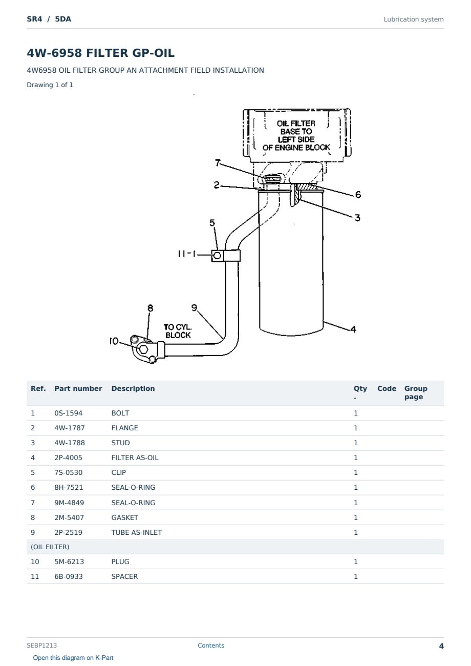 Caterpillar SR4 S/N 5DA Partsbook SEBP1213 (English) - sample page 4 of 10 Caterpillar SR4 S/N 5DA Partsbook SEBP1213 (English) - sample page 4 of 10