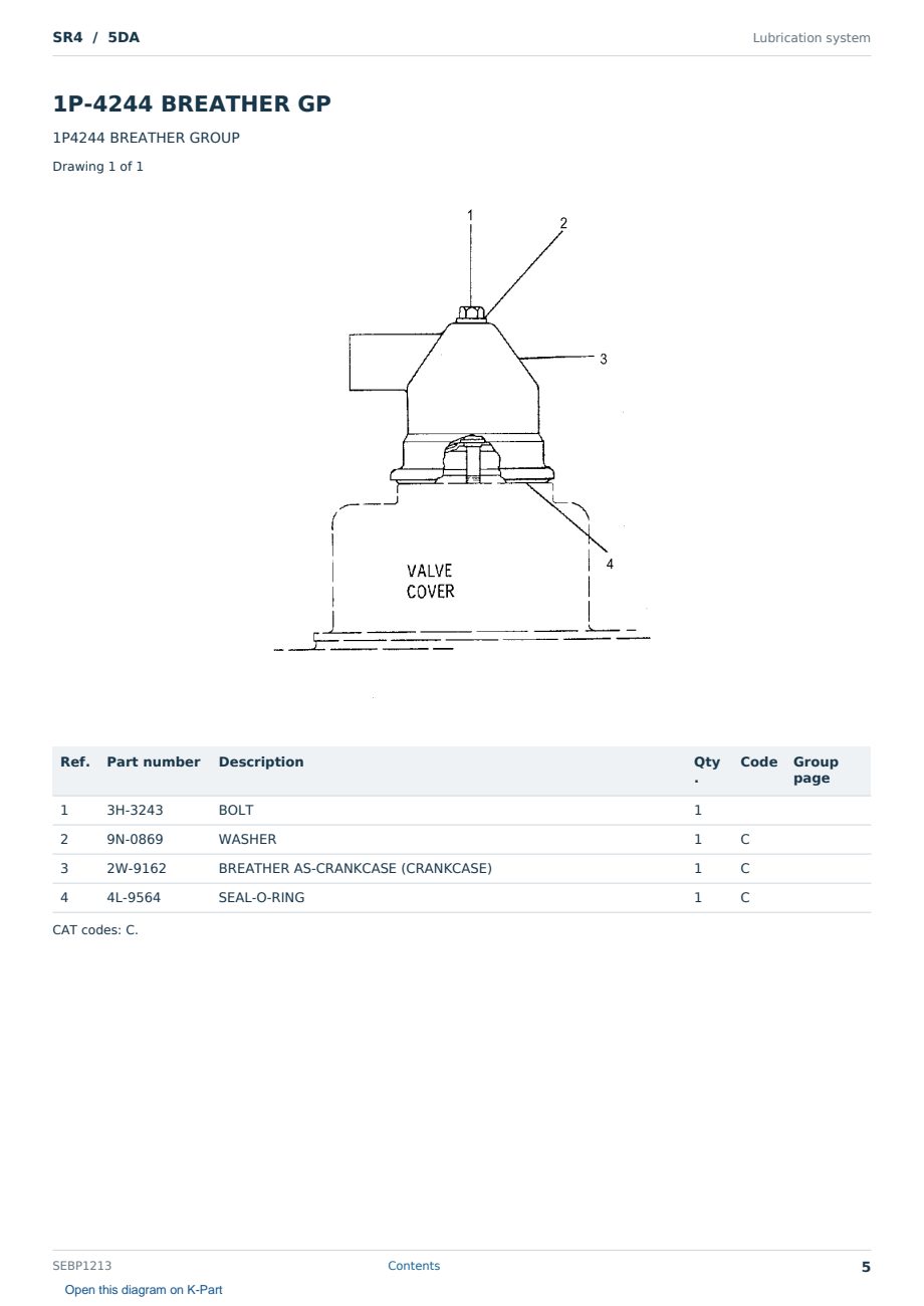 Caterpillar SR4 S/N 5DA Partsbook SEBP1213 (English) - sample page 5 of 10 Caterpillar SR4 S/N 5DA Partsbook SEBP1213 (English) - sample page 5 of 10