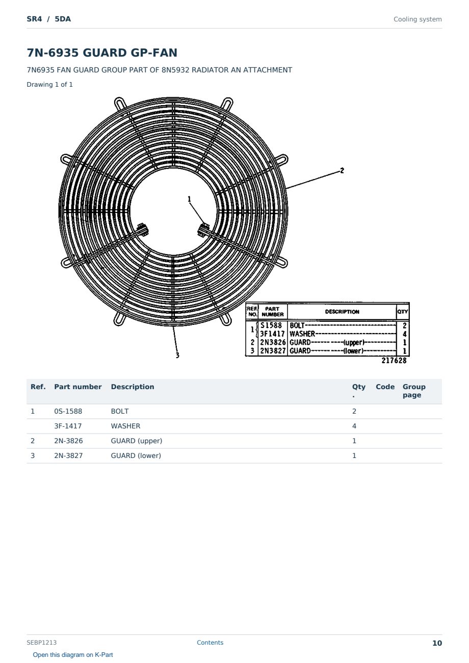 Caterpillar SR4 S/N 5DA Partsbook SEBP1213 (English) - sample page 10 of 10 Caterpillar SR4 S/N 5DA Partsbook SEBP1213 (English) - sample page 10 of 10