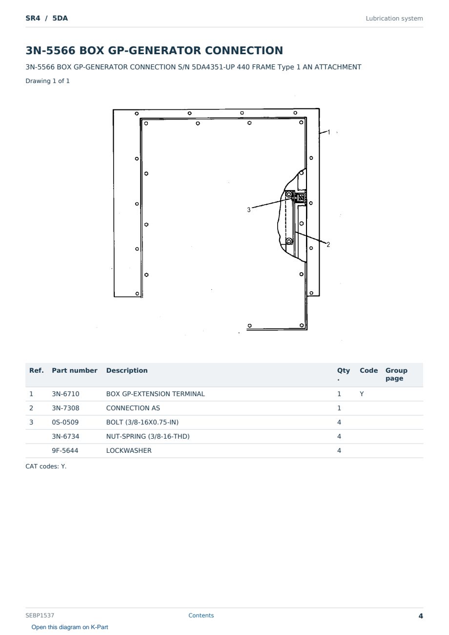 Caterpillar SR4 S/N 5DA Partsbook SEBP1537 (English) - sample page 4 of 10 Caterpillar SR4 S/N 5DA Partsbook SEBP1537 (English) - sample page 4 of 10