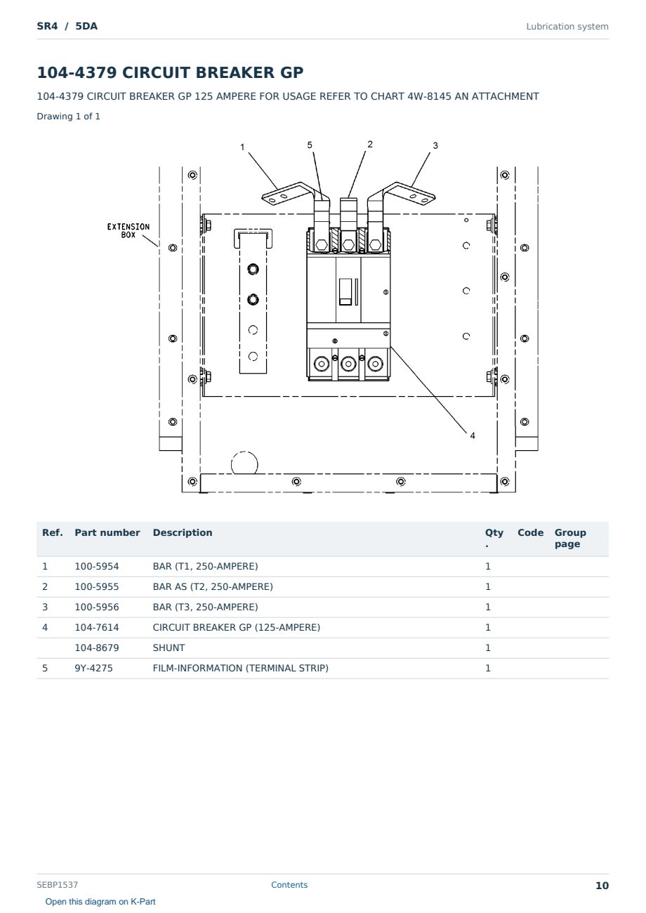 Caterpillar SR4 S/N 5DA Partsbook SEBP1537 (English) - sample page 10 of 10 Caterpillar SR4 S/N 5DA Partsbook SEBP1537 (English) - sample page 10 of 10