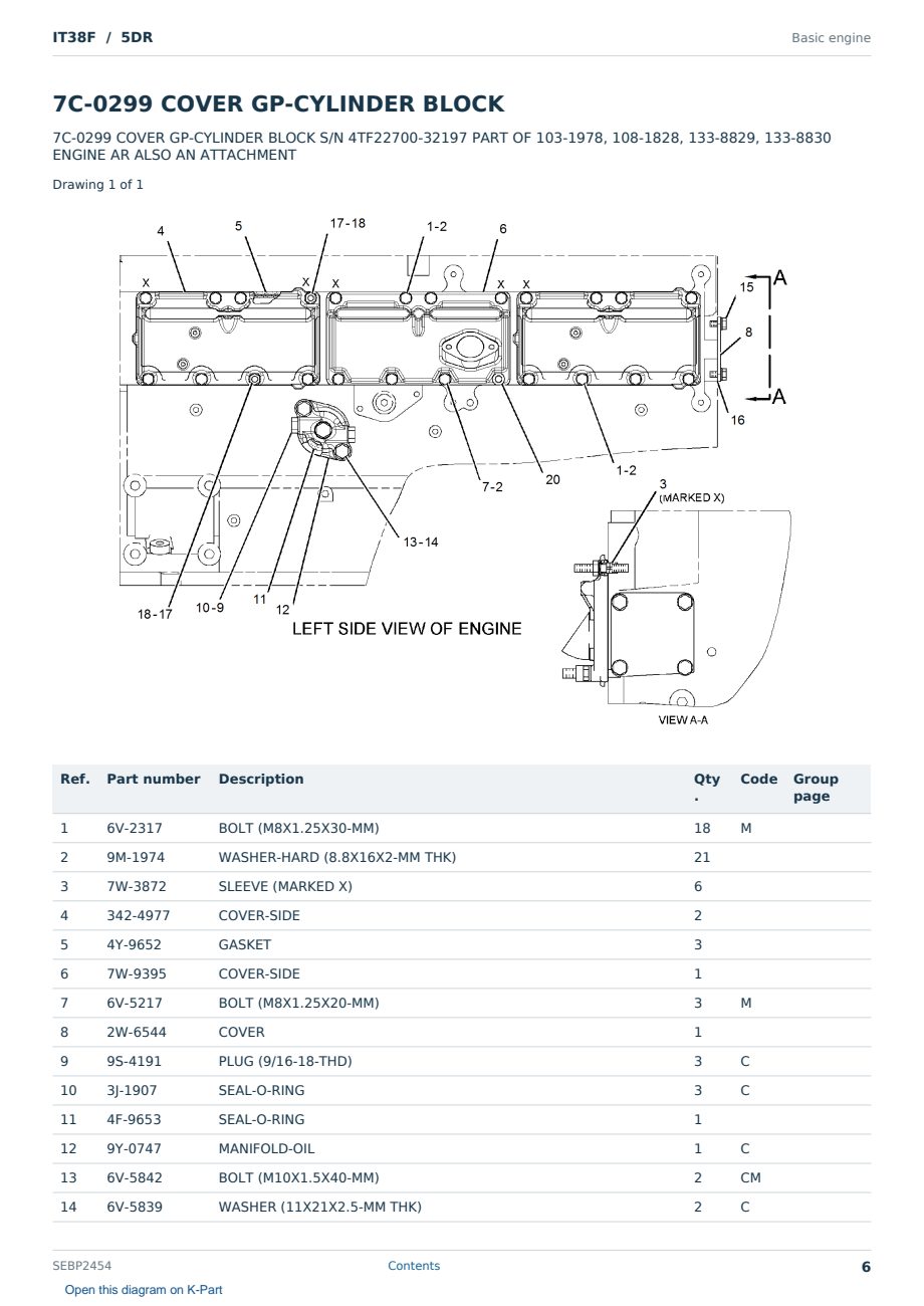Caterpillar IT38F S/N 5DR Partsbook SEBP2454 (English) - sample page 6 of 10 Caterpillar IT38F S/N 5DR Partsbook SEBP2454 (English) - sample page 6 of 10