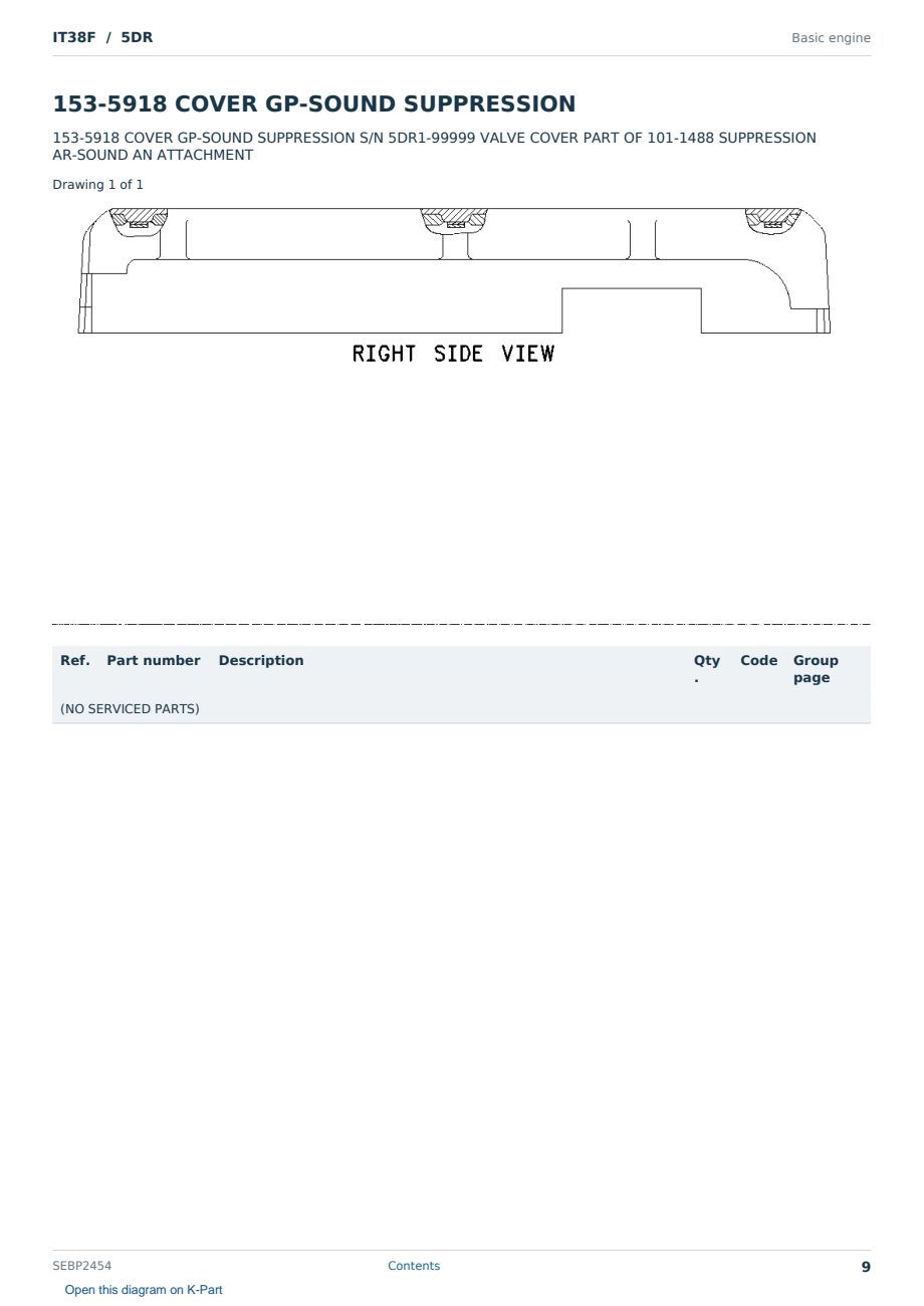 Caterpillar IT38F S/N 5DR Partsbook SEBP2454 (English) - sample page 9 of 10 Caterpillar IT38F S/N 5DR Partsbook SEBP2454 (English) - sample page 9 of 10