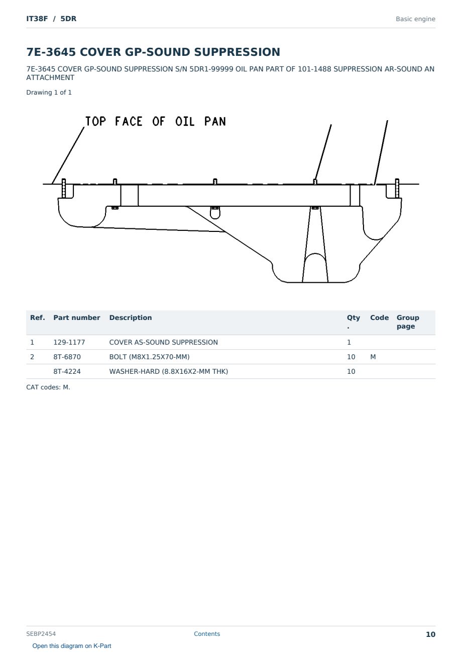 Caterpillar IT38F S/N 5DR Partsbook SEBP2454 (English) - sample page 10 of 10 Caterpillar IT38F S/N 5DR Partsbook SEBP2454 (English) - sample page 10 of 10
