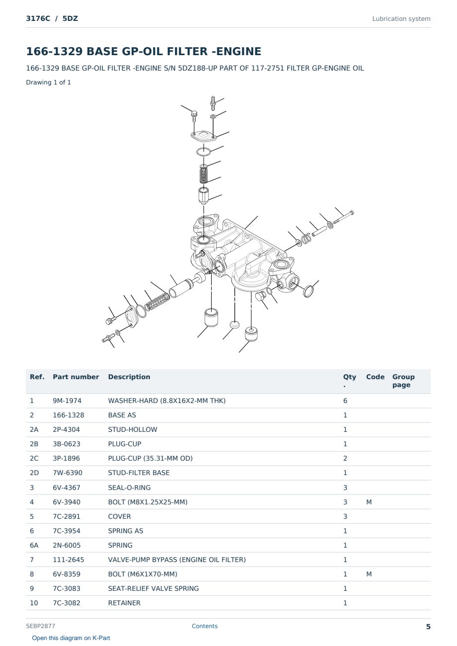 Caterpillar 3176C S/N 5DZ Partsbook SEBP2877 (English) - sample page 5 of 10 Caterpillar 3176C S/N 5DZ Partsbook SEBP2877 (English) - sample page 5 of 10