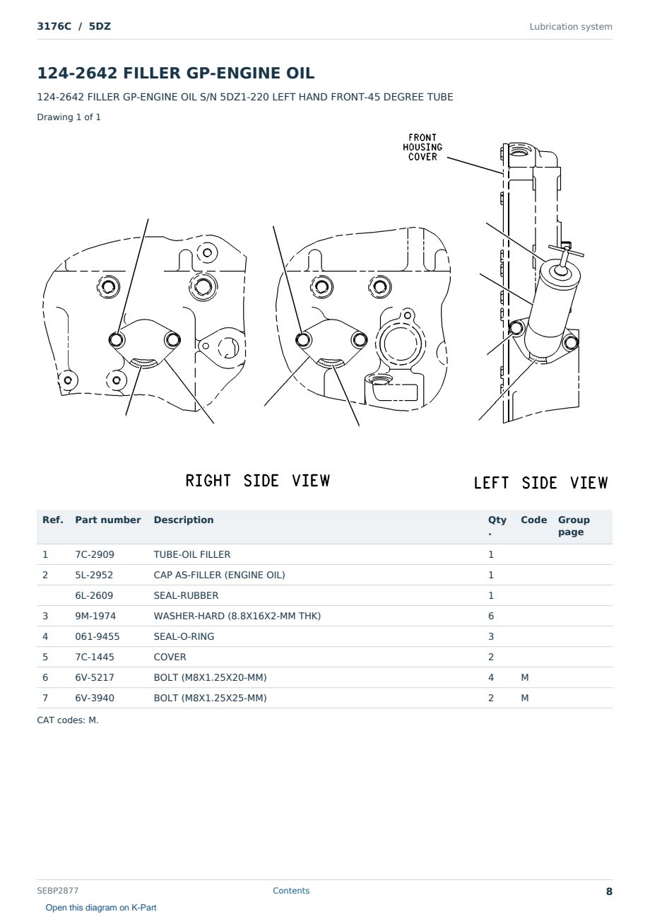 Caterpillar 3176C S/N 5DZ Partsbook SEBP2877 (English) - sample page 8 of 10 Caterpillar 3176C S/N 5DZ Partsbook SEBP2877 (English) - sample page 8 of 10