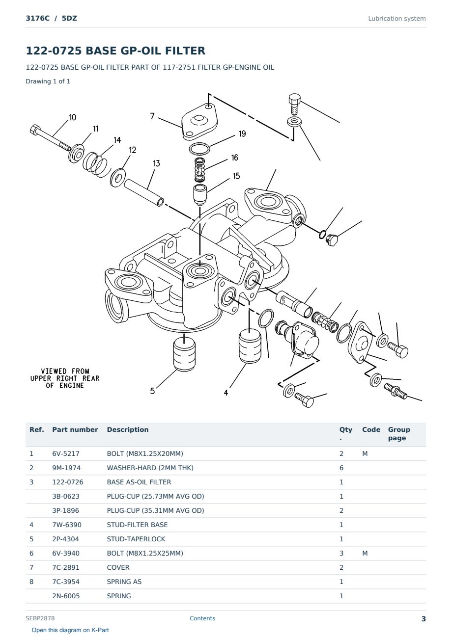Caterpillar 3176C S/N 5DZ Partsbook SEBP2878 (English) - sample page 3 of 10 Caterpillar 3176C S/N 5DZ Partsbook SEBP2878 (English) - sample page 3 of 10