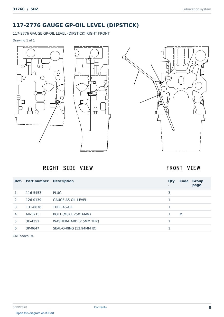 Caterpillar 3176C S/N 5DZ Partsbook SEBP2878 (English) - sample page 8 of 10 Caterpillar 3176C S/N 5DZ Partsbook SEBP2878 (English) - sample page 8 of 10