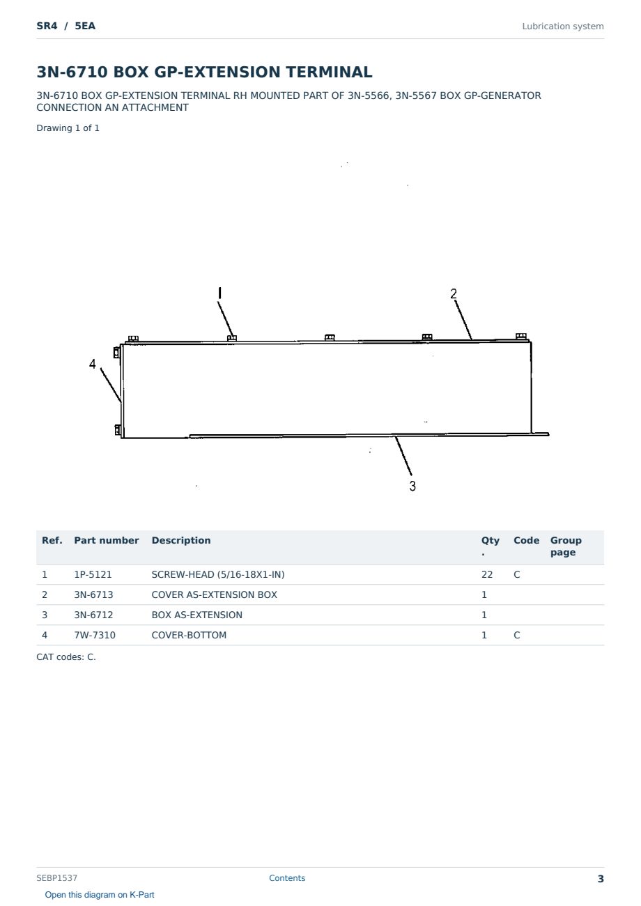 Caterpillar SR4 S/N 5EA Partsbook SEBP1537 (English) - sample page 3 of 10 Caterpillar SR4 S/N 5EA Partsbook SEBP1537 (English) - sample page 3 of 10