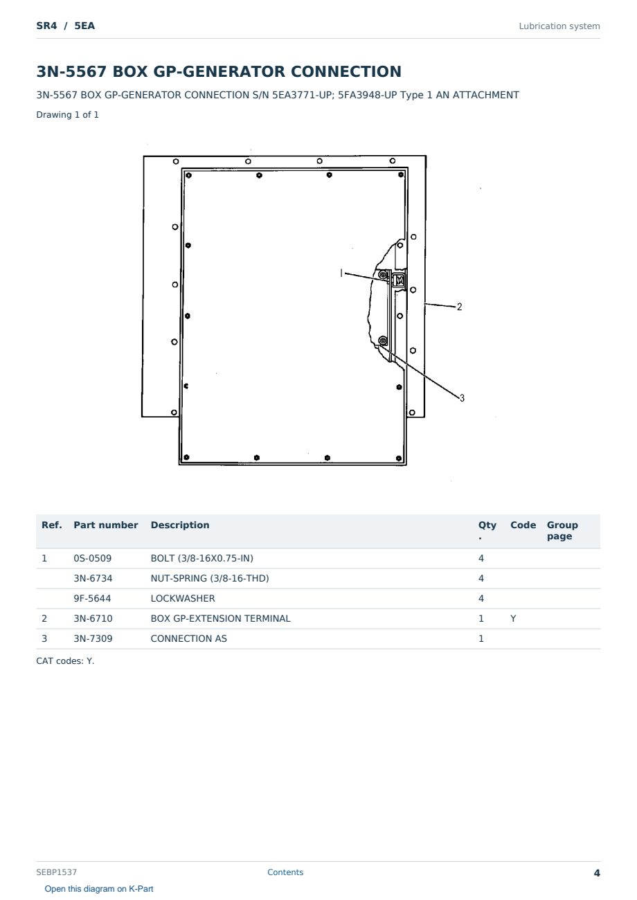 Caterpillar SR4 S/N 5EA Partsbook SEBP1537 (English) - sample page 4 of 10 Caterpillar SR4 S/N 5EA Partsbook SEBP1537 (English) - sample page 4 of 10