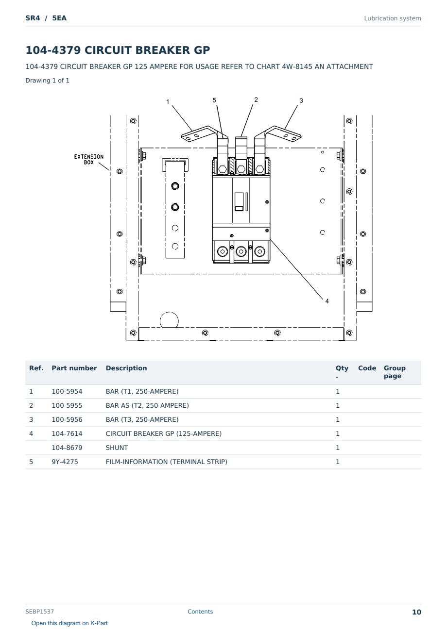 Caterpillar SR4 S/N 5EA Partsbook SEBP1537 (English) - sample page 10 of 10 Caterpillar SR4 S/N 5EA Partsbook SEBP1537 (English) - sample page 10 of 10