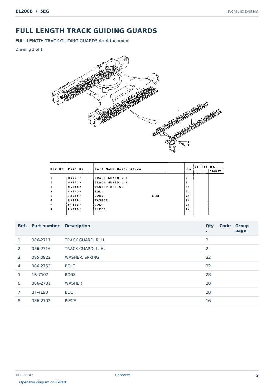 Caterpillar EL200B S/N 5EG Partsbook XEBP7143 (English) - sample page 5 of 10 Caterpillar EL200B S/N 5EG Partsbook XEBP7143 (English) - sample page 5 of 10