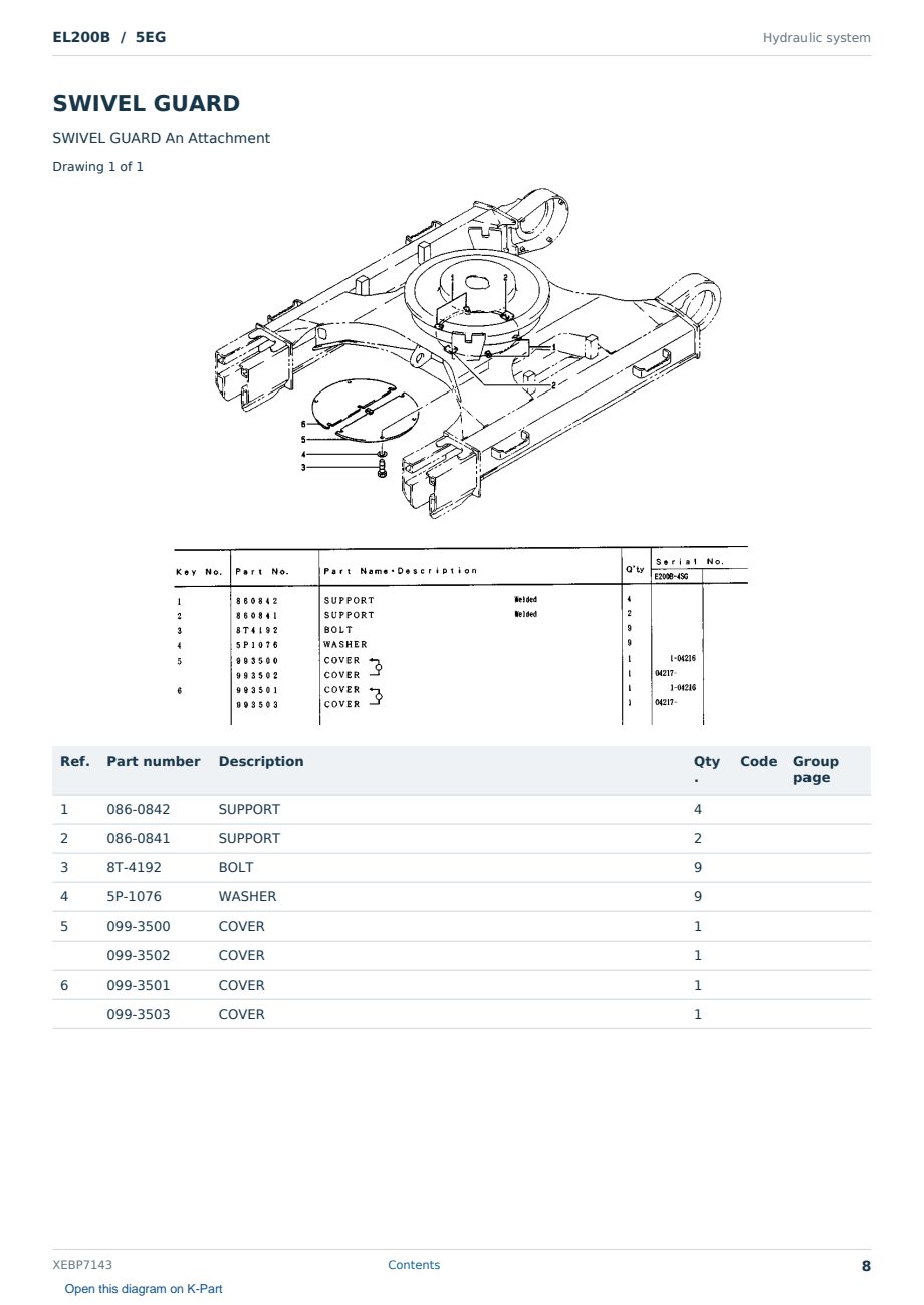 Caterpillar EL200B S/N 5EG Partsbook XEBP7143 (English) - sample page 8 of 10 Caterpillar EL200B S/N 5EG Partsbook XEBP7143 (English) - sample page 8 of 10