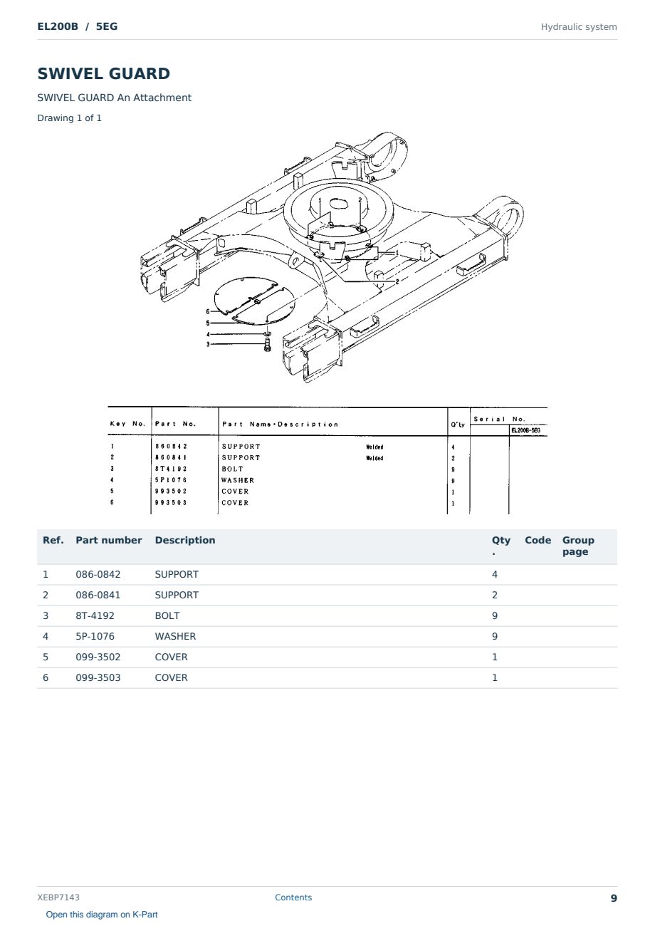 Caterpillar EL200B S/N 5EG Partsbook XEBP7143 (English) - sample page 9 of 10 Caterpillar EL200B S/N 5EG Partsbook XEBP7143 (English) - sample page 9 of 10