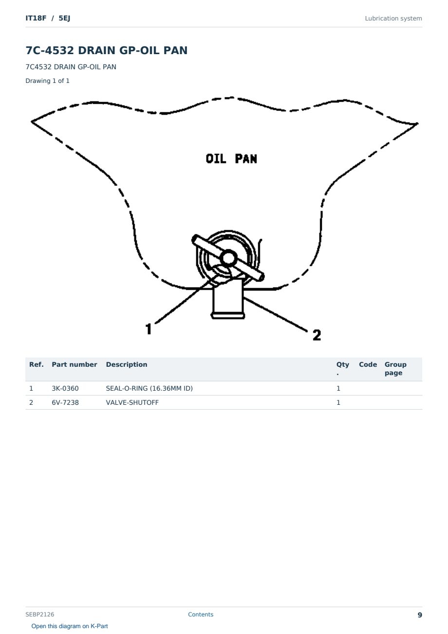 Caterpillar IT18F S/N 5EJ Partsbook SEBP2126 (English) - sample page 9 of 10 Caterpillar IT18F S/N 5EJ Partsbook SEBP2126 (English) - sample page 9 of 10