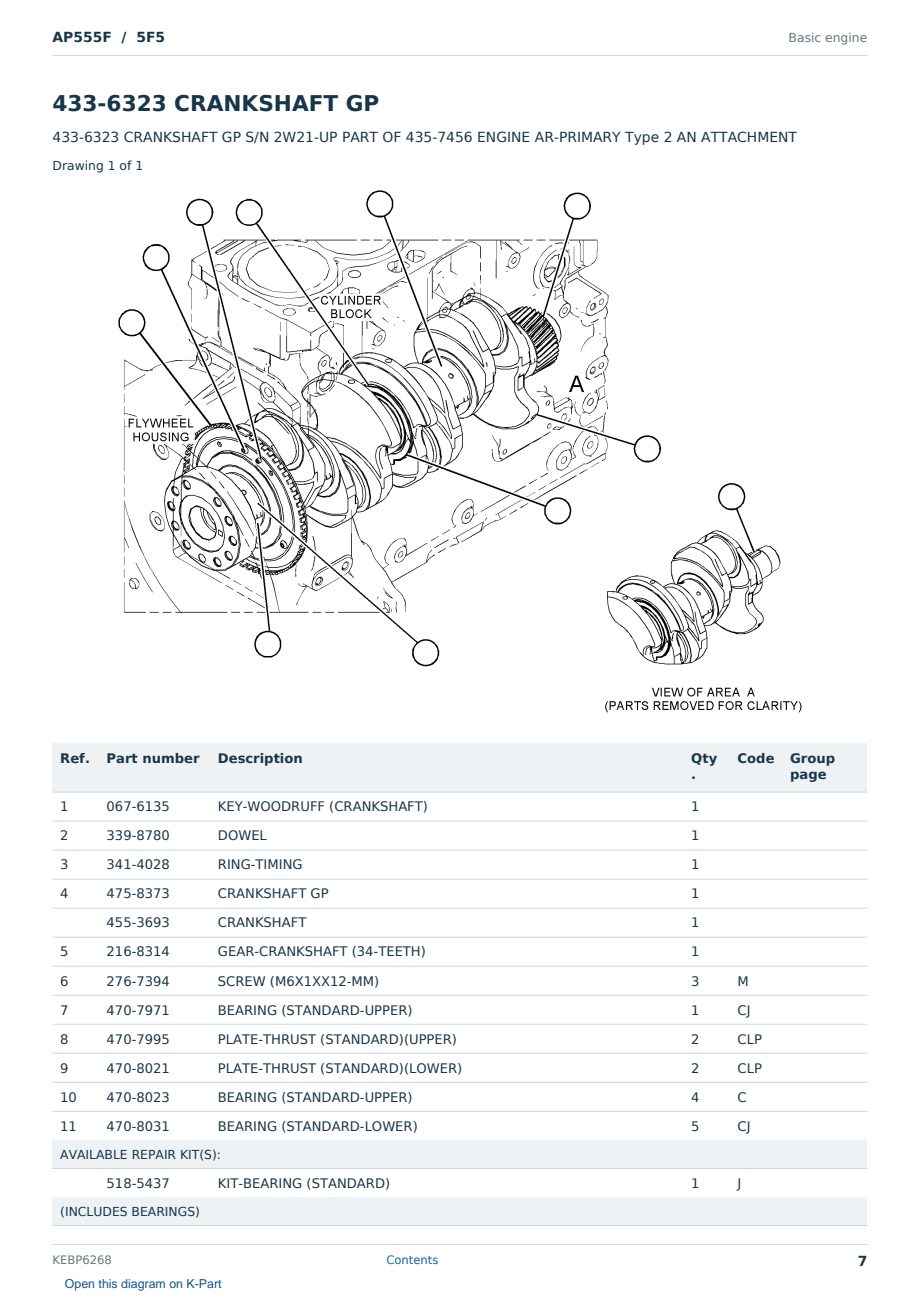Caterpillar AP555F S/N 5F5 Partsbook KEBP6268 (English) - sample page 7 of 10 Caterpillar AP555F S/N 5F5 Partsbook KEBP6268 (English) - sample page 7 of 10
