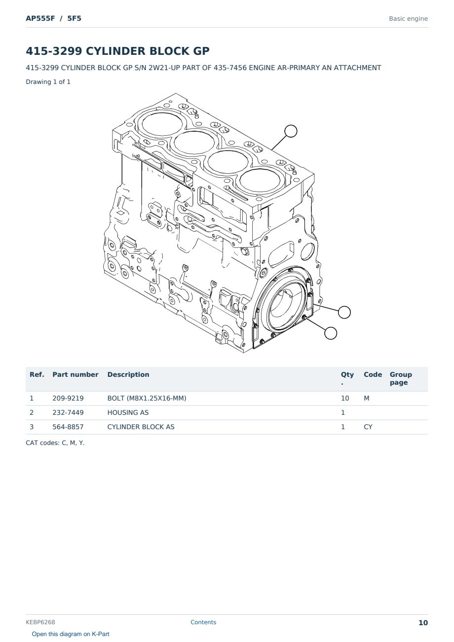 Caterpillar AP555F S/N 5F5 Partsbook KEBP6268 (English) - sample page 10 of 10 Caterpillar AP555F S/N 5F5 Partsbook KEBP6268 (English) - sample page 10 of 10