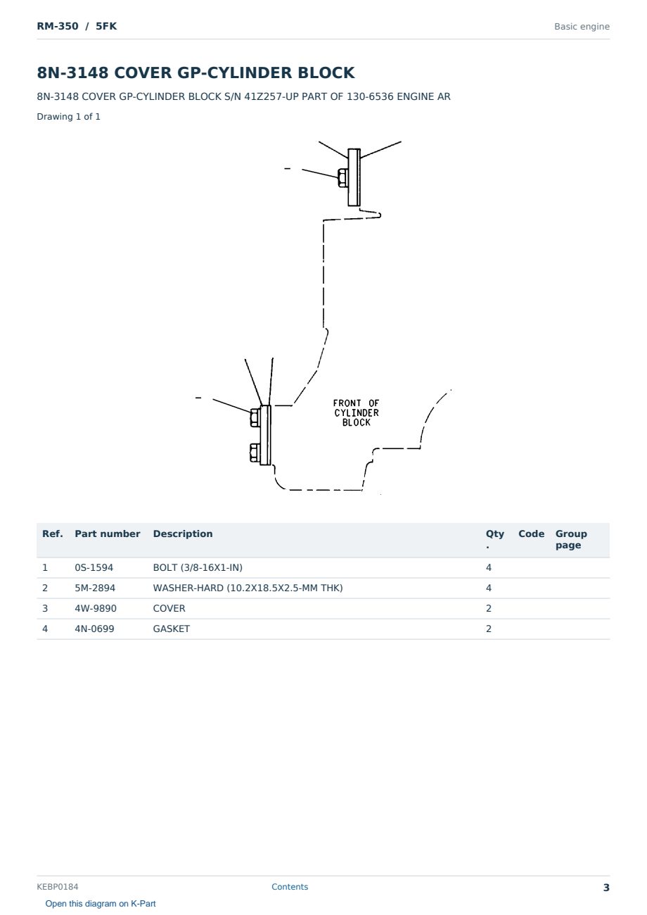 Caterpillar RM-350 S/N 5FK Partsbook KEBP0184 (English) - sample page 3 of 10 Caterpillar RM-350 S/N 5FK Partsbook KEBP0184 (English) - sample page 3 of 10