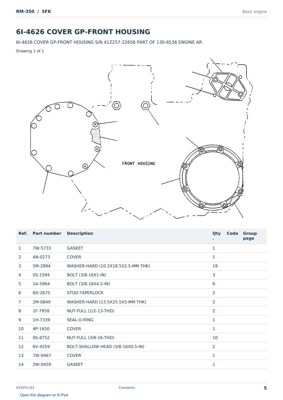 Caterpillar RM-350 S/N 5FK Partsbook KEBP0184 (English) - sample page 5 of 10 Caterpillar RM-350 S/N 5FK Partsbook KEBP0184 (English) - sample page 5 of 10
