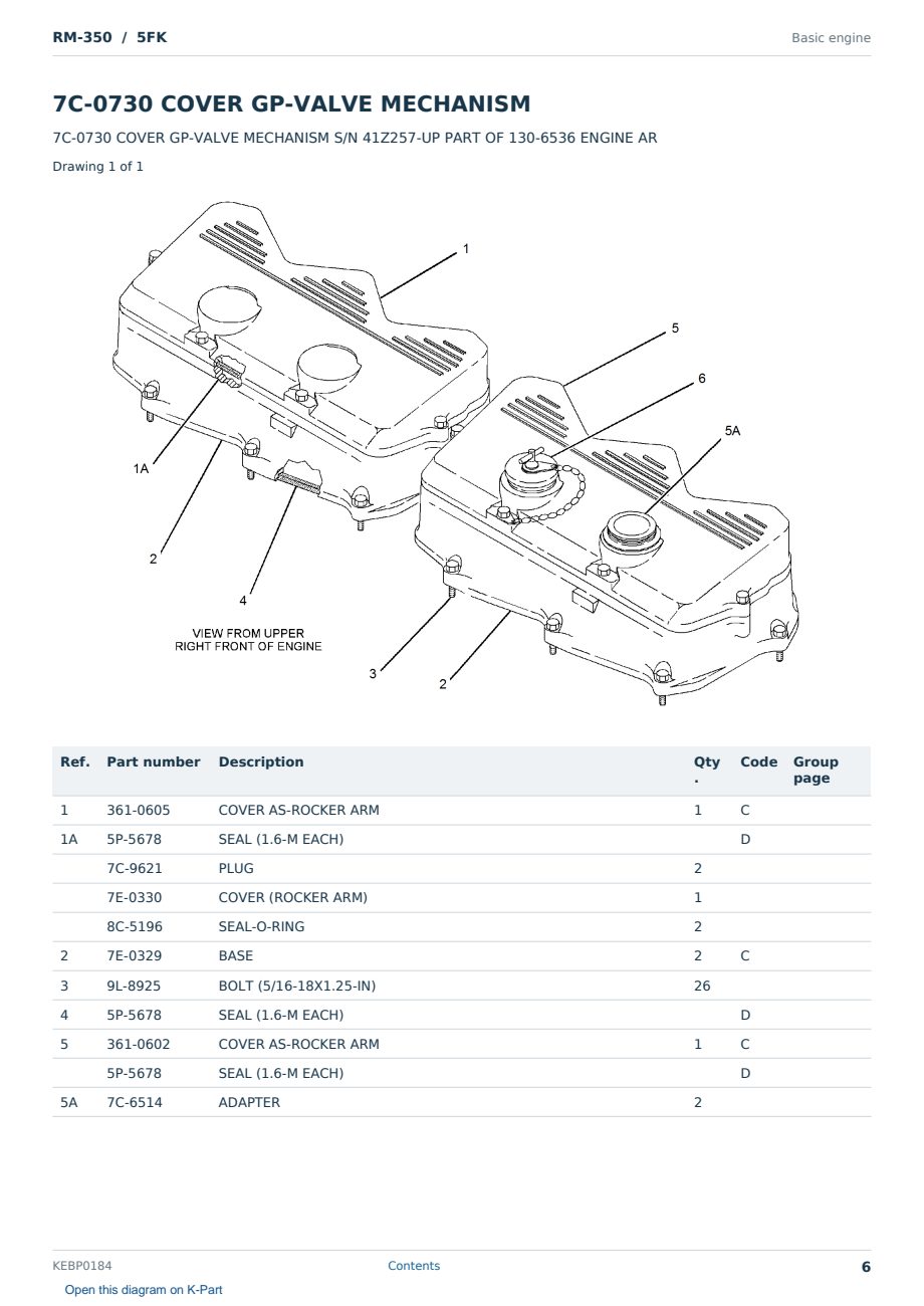 Caterpillar RM-350 S/N 5FK Partsbook KEBP0184 (English) - sample page 6 of 10 Caterpillar RM-350 S/N 5FK Partsbook KEBP0184 (English) - sample page 6 of 10