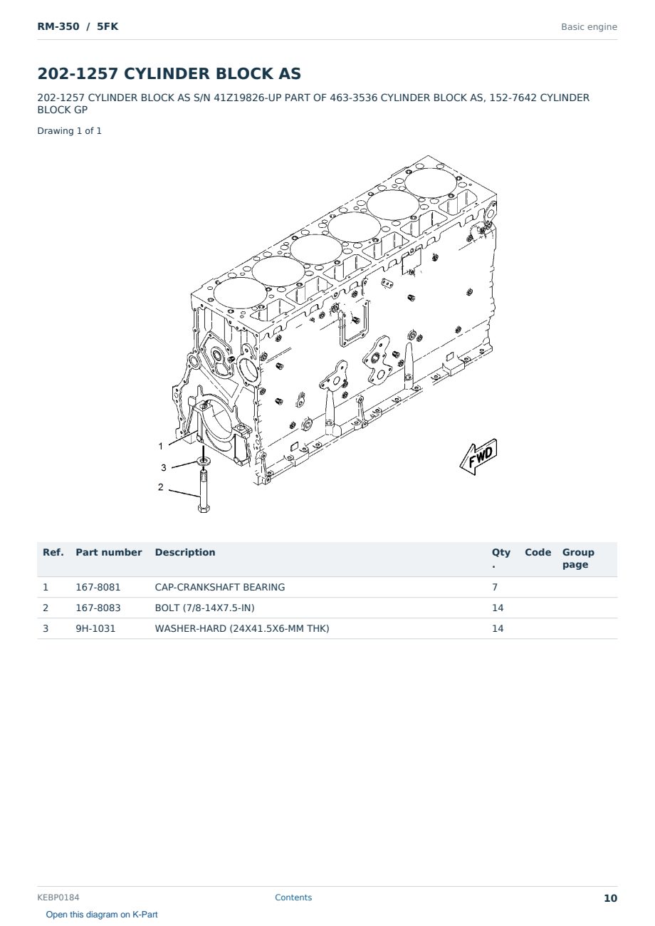 Caterpillar RM-350 S/N 5FK Partsbook KEBP0184 (English) - sample page 10 of 10 Caterpillar RM-350 S/N 5FK Partsbook KEBP0184 (English) - sample page 10 of 10