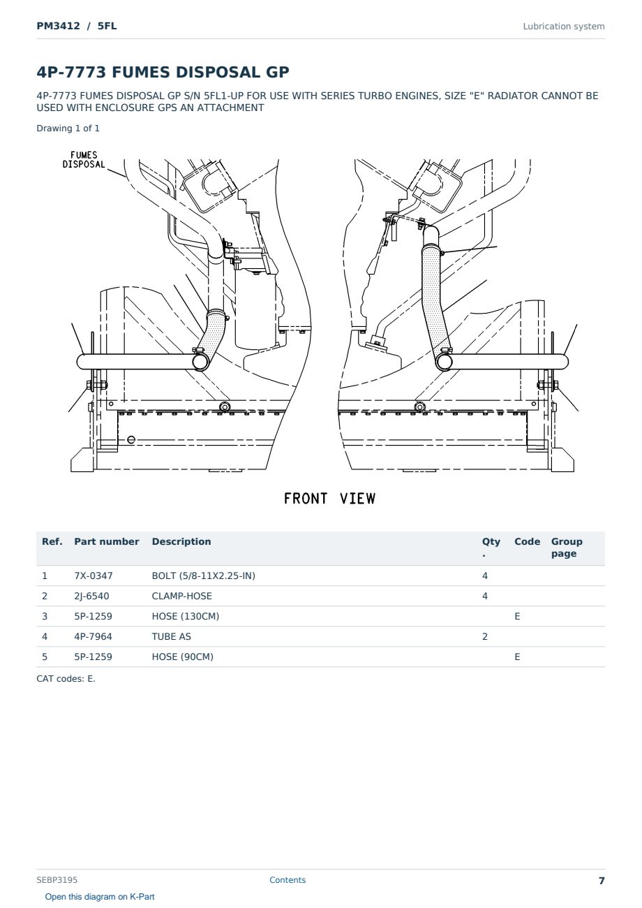 Caterpillar PM3412 S/N 5FL Partsbook SEBP3195 (English) - sample page 7 of 10 Caterpillar PM3412 S/N 5FL Partsbook SEBP3195 (English) - sample page 7 of 10