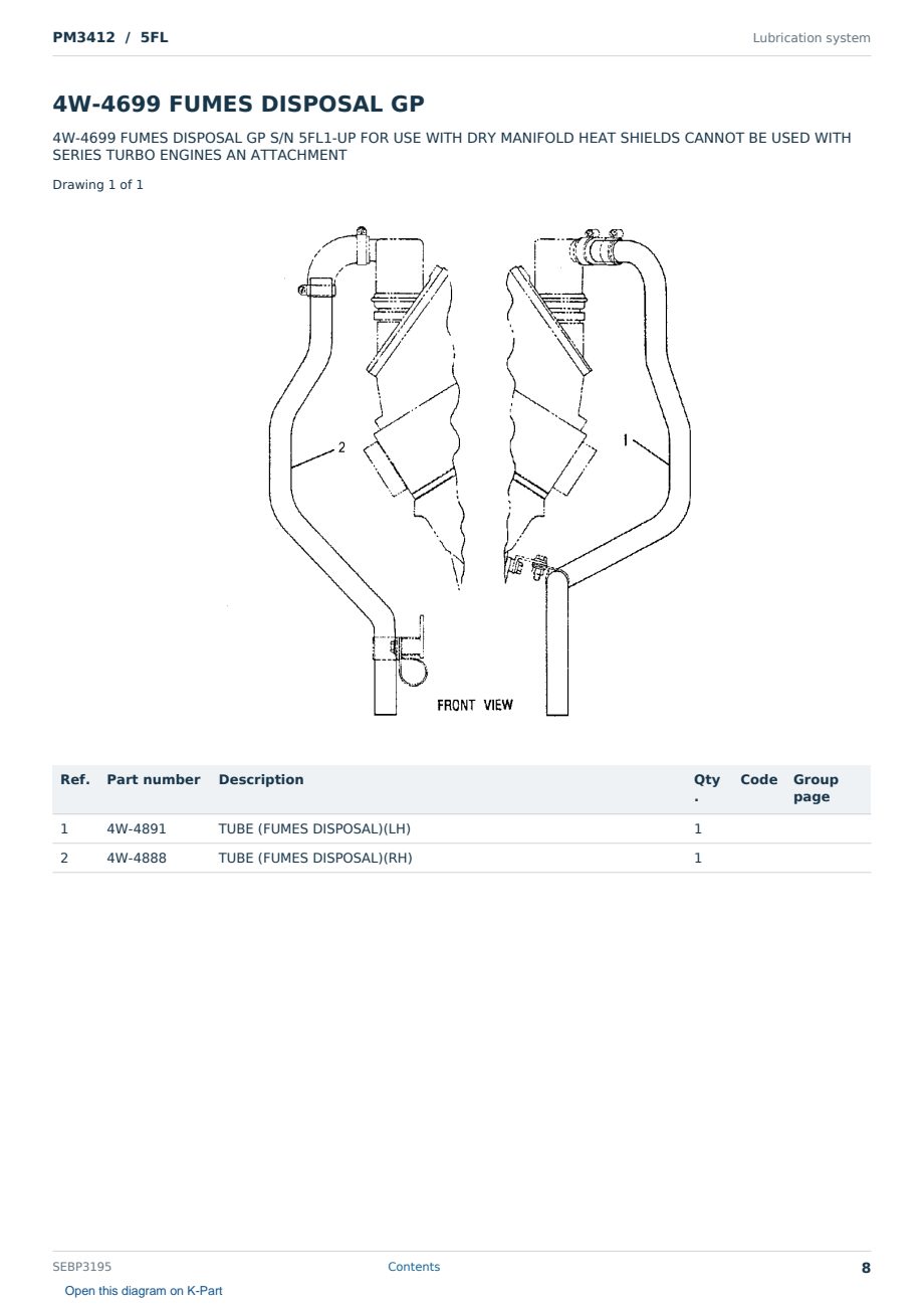 Caterpillar PM3412 S/N 5FL Partsbook SEBP3195 (English) - sample page 8 of 10 Caterpillar PM3412 S/N 5FL Partsbook SEBP3195 (English) - sample page 8 of 10