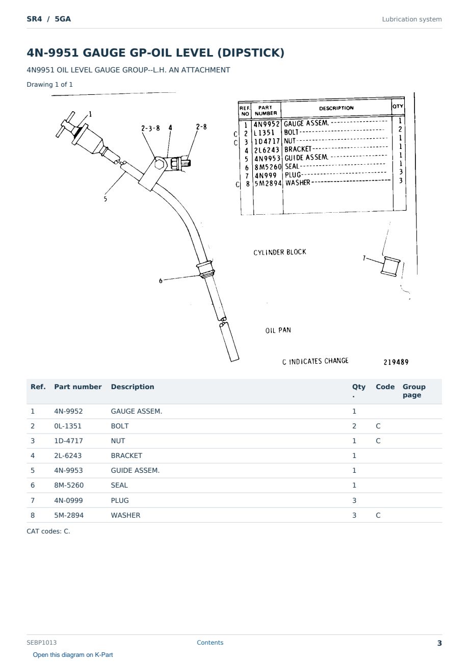 Caterpillar SR4 S/N 5GA Partsbook SEBP1013 (English) - sample page 3 of 10 Caterpillar SR4 S/N 5GA Partsbook SEBP1013 (English) - sample page 3 of 10