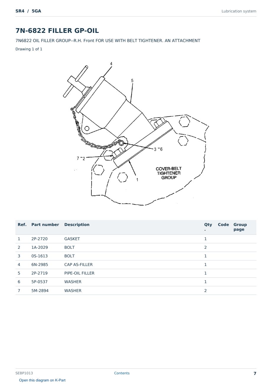 Caterpillar SR4 S/N 5GA Partsbook SEBP1013 (English) - sample page 7 of 10 Caterpillar SR4 S/N 5GA Partsbook SEBP1013 (English) - sample page 7 of 10
