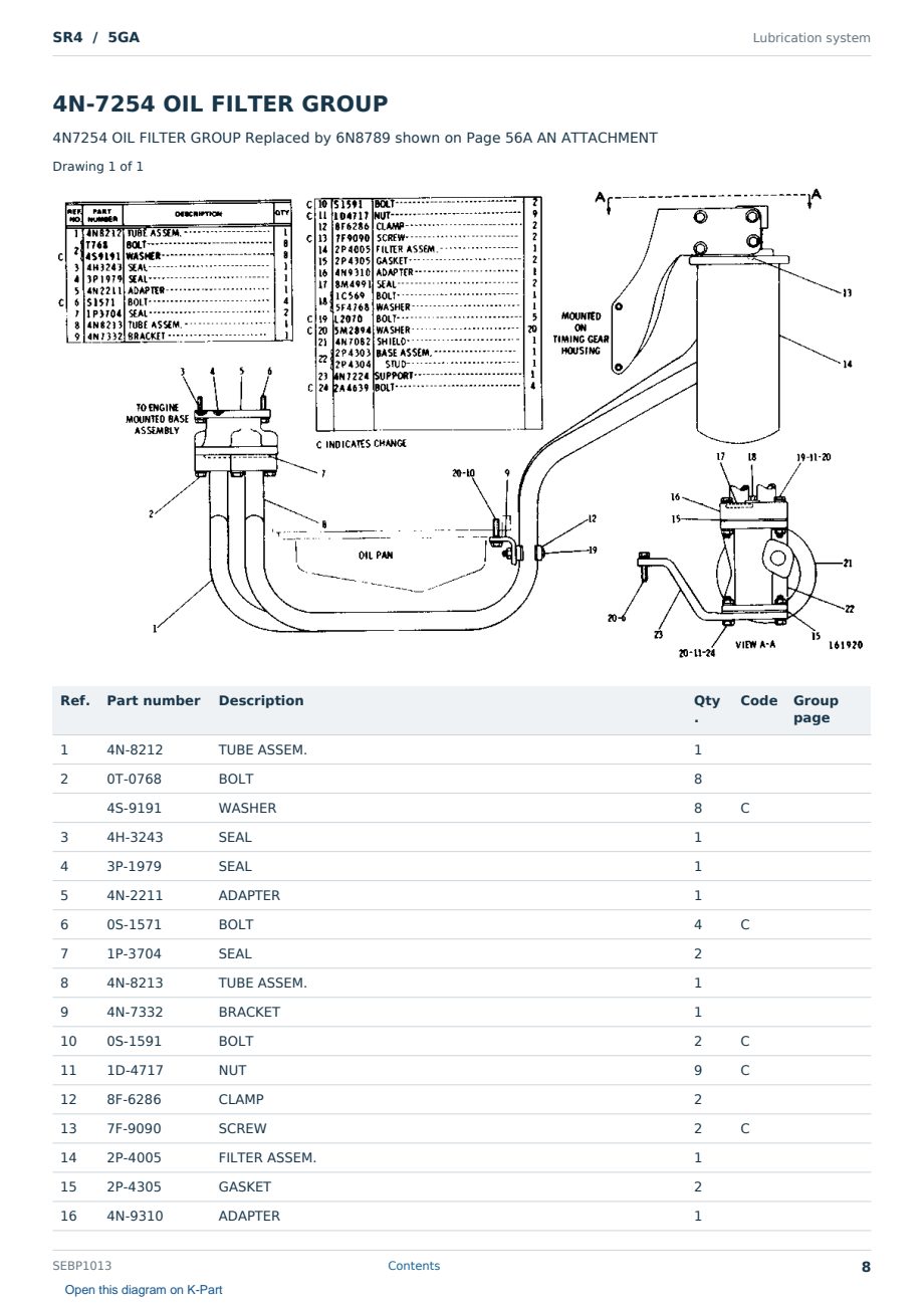 Caterpillar SR4 S/N 5GA Partsbook SEBP1013 (English) - sample page 8 of 10 Caterpillar SR4 S/N 5GA Partsbook SEBP1013 (English) - sample page 8 of 10