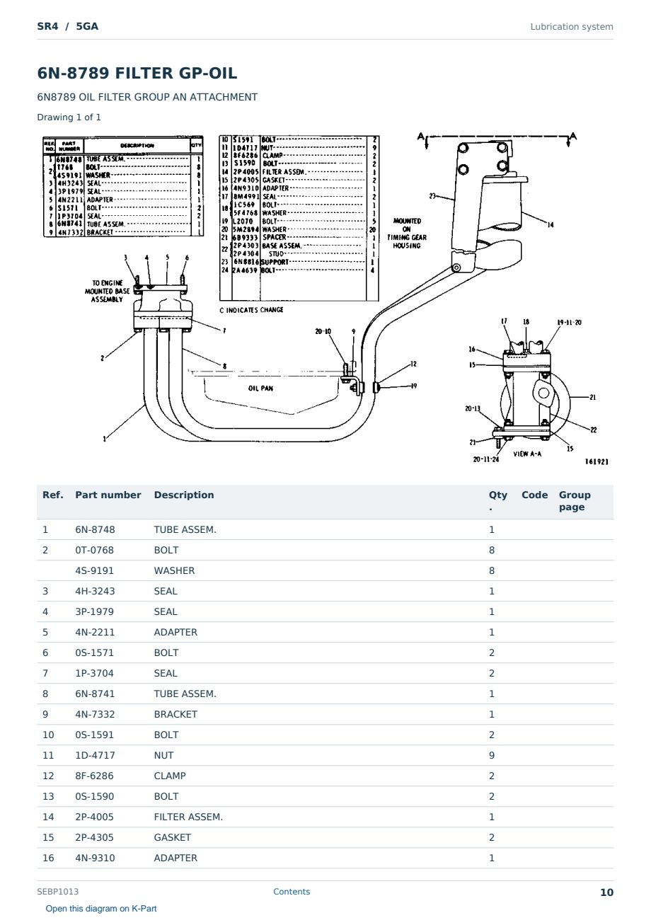 Caterpillar SR4 S/N 5GA Partsbook SEBP1013 (English) - sample page 10 of 10 Caterpillar SR4 S/N 5GA Partsbook SEBP1013 (English) - sample page 10 of 10