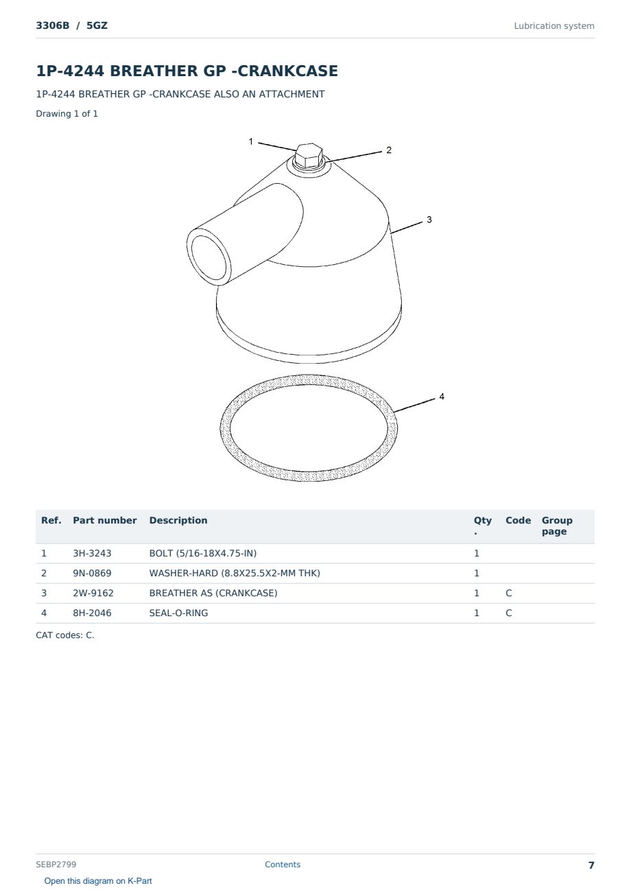Caterpillar 3306B S/N 5GZ Partsbook SEBP2799 (English) - sample page 7 of 10 Caterpillar 3306B S/N 5GZ Partsbook SEBP2799 (English) - sample page 7 of 10