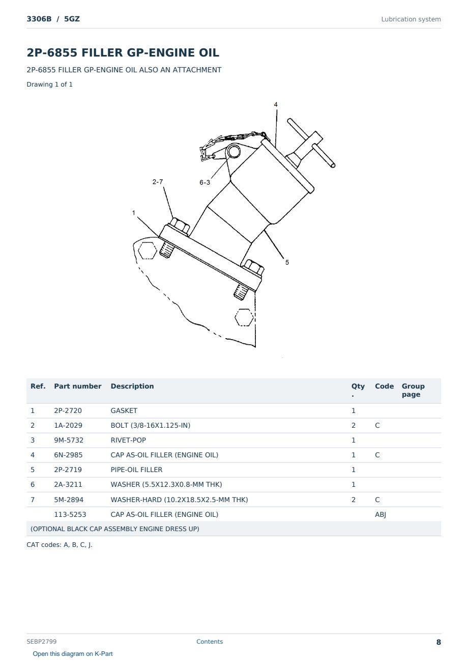 Caterpillar 3306B S/N 5GZ Partsbook SEBP2799 (English) - sample page 8 of 10 Caterpillar 3306B S/N 5GZ Partsbook SEBP2799 (English) - sample page 8 of 10