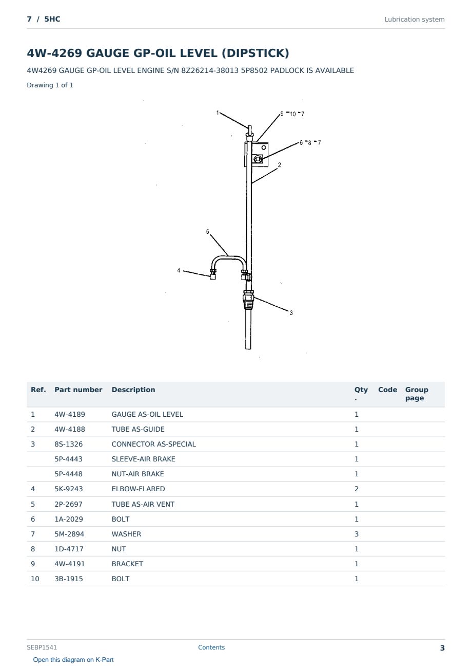 Caterpillar 7 S/N 5HC Partsbook SEBP1541 (English) - sample page 3 of 10 Caterpillar 7 S/N 5HC Partsbook SEBP1541 (English) - sample page 3 of 10