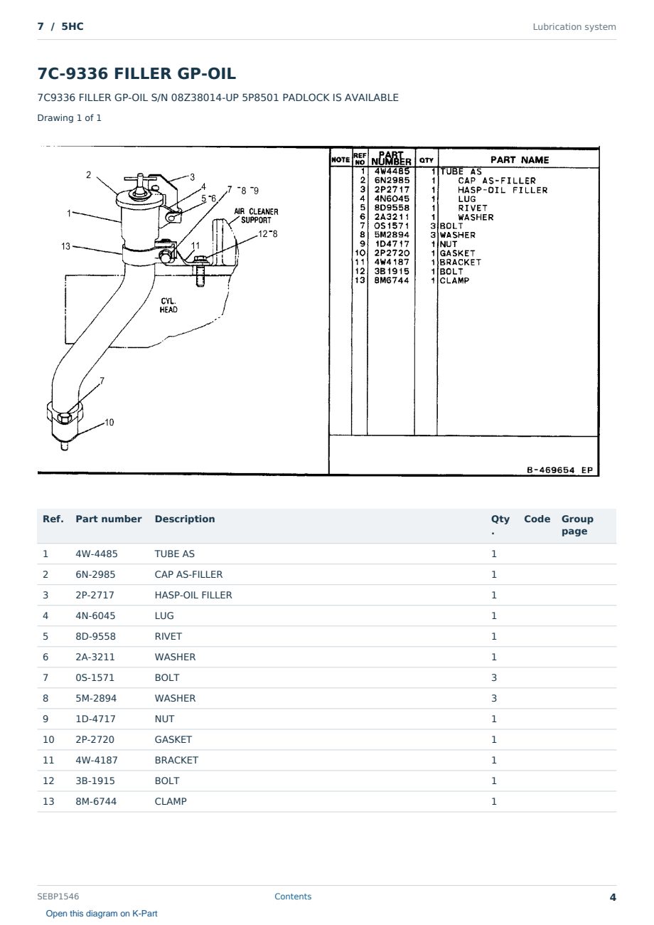 Caterpillar 7 S/N 5HC Partsbook SEBP1546 (English) - sample page 4 of 10 Caterpillar 7 S/N 5HC Partsbook SEBP1546 (English) - sample page 4 of 10
